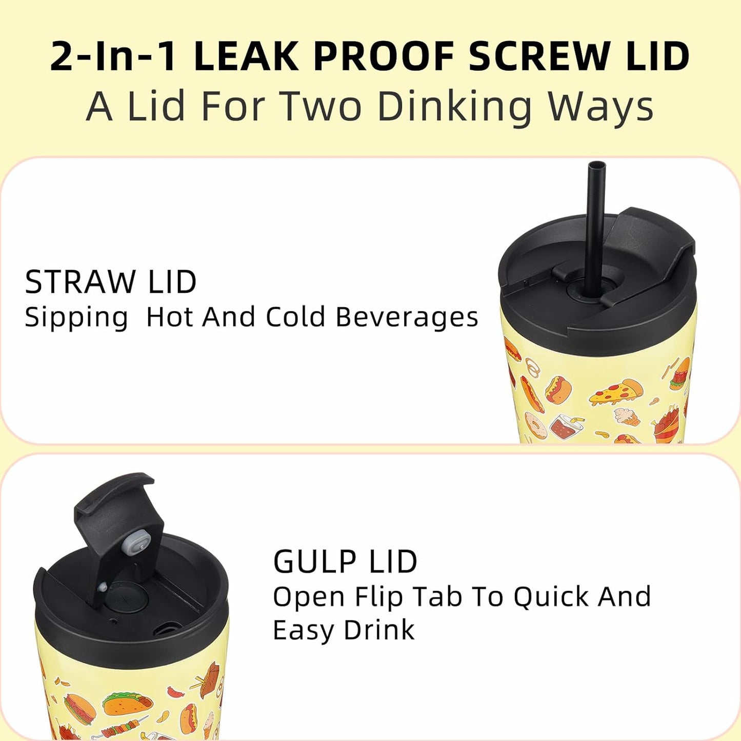 BJPKPK 34oz Skinny Tumbler With lid And Straw Stainless Steel Travel Coffee Mug Insulated Tumblers Cups,Yummy