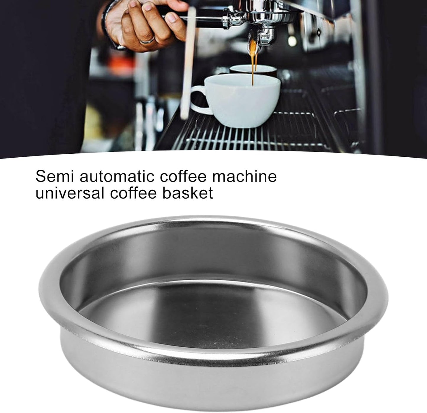 58 mm Blind Filter, Stainless Steel Backflush Inser, Back Flush Blind Filter Basket for Gaggia Classic and Espresso Machines Espresso Cleaning Disc