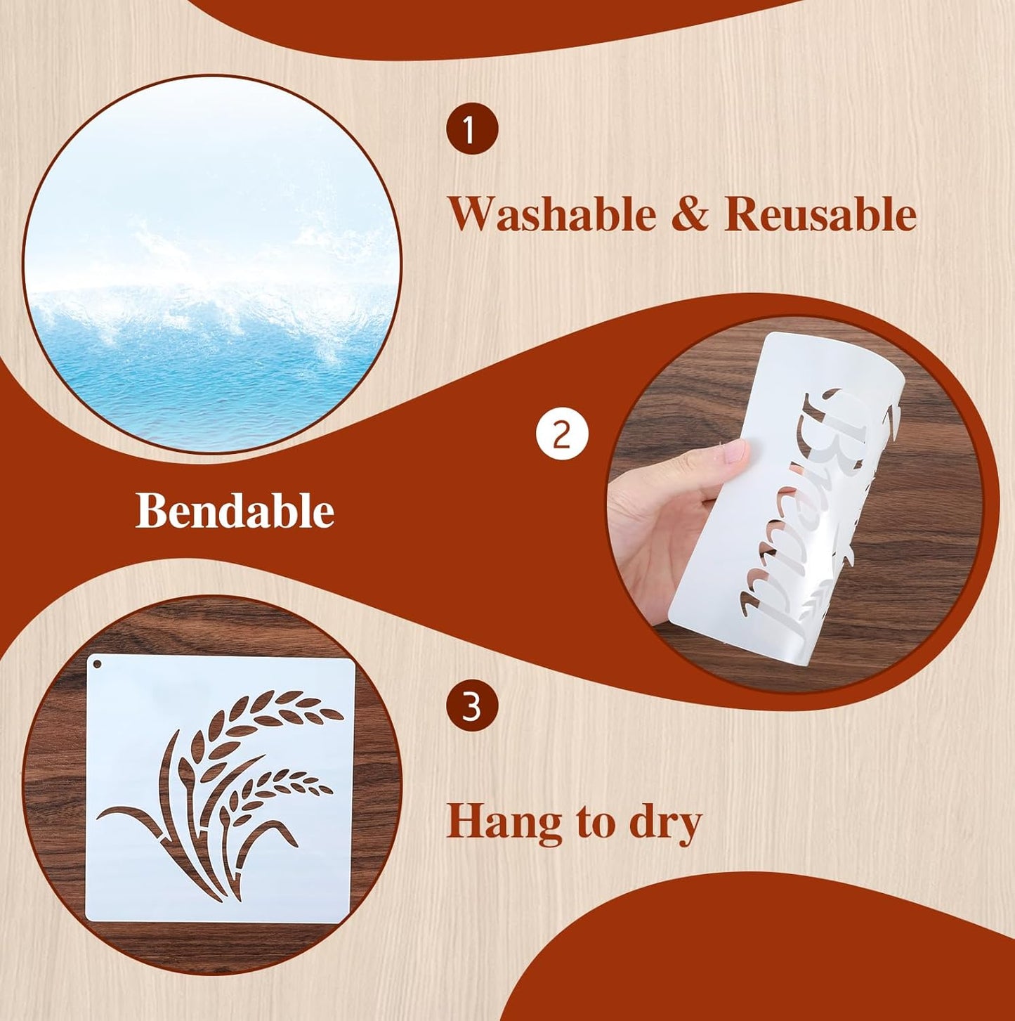 15Pcs Bread Stencils for Sourdough, Cake Stencils Mold Set for Bakery Supplies, Stencil Template for Bread Making Accessories, Gifts for Sourdough Bakers, Pie, Cookie birthday for Decorating（5.9*5.9in