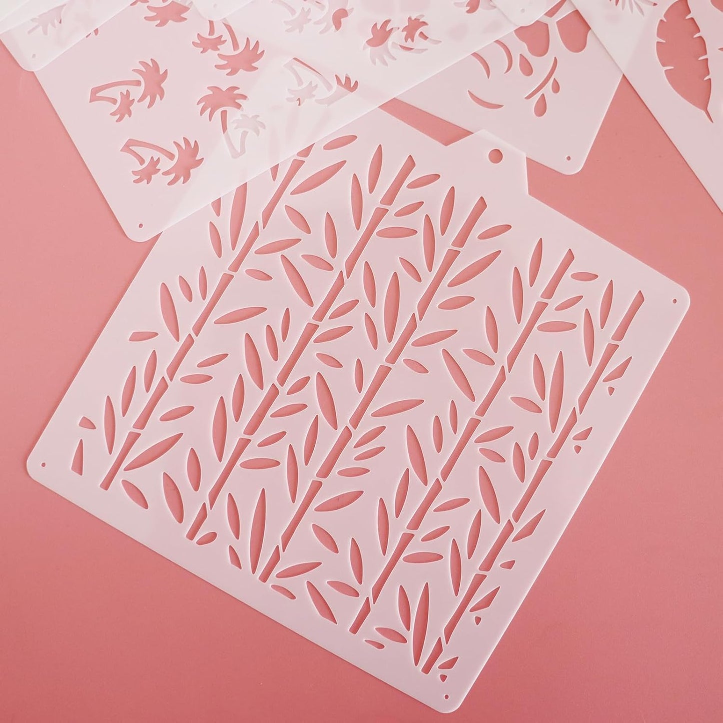 16 Pcs 5.5x5.5in Cookie Stencil Baking Stencils for Royal Icing Cookies, Airbrush Cookies; Sugar Cookie Stencils,Craft Painting Stencil, Stencil Genie Stencils (Leaves)