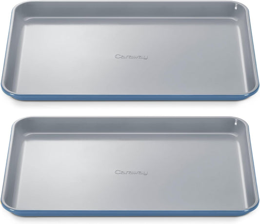 Caraway Non-Stick Ceramic Medium Baking Sheet - Naturally Slick Ceramic Coating - Non-Toxic, PTFE & PFOA Free - Perfect for Baking, Roasting, and More - Medium (15" x 10") - Slate