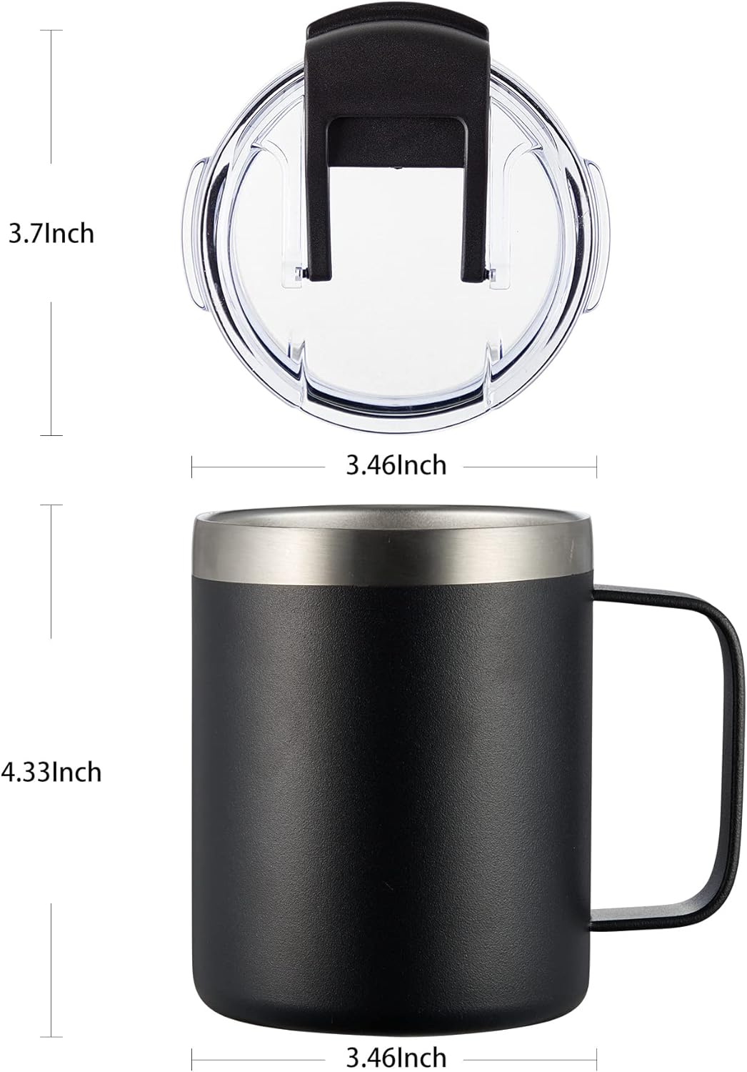 ALOUFEA 12oz Insulated Coffee Mug Cup with Handle, Stainless Steel Travel Coffee Mug with Flip Lid, Double Wall Vacuum Coffee Tumbler, Orange