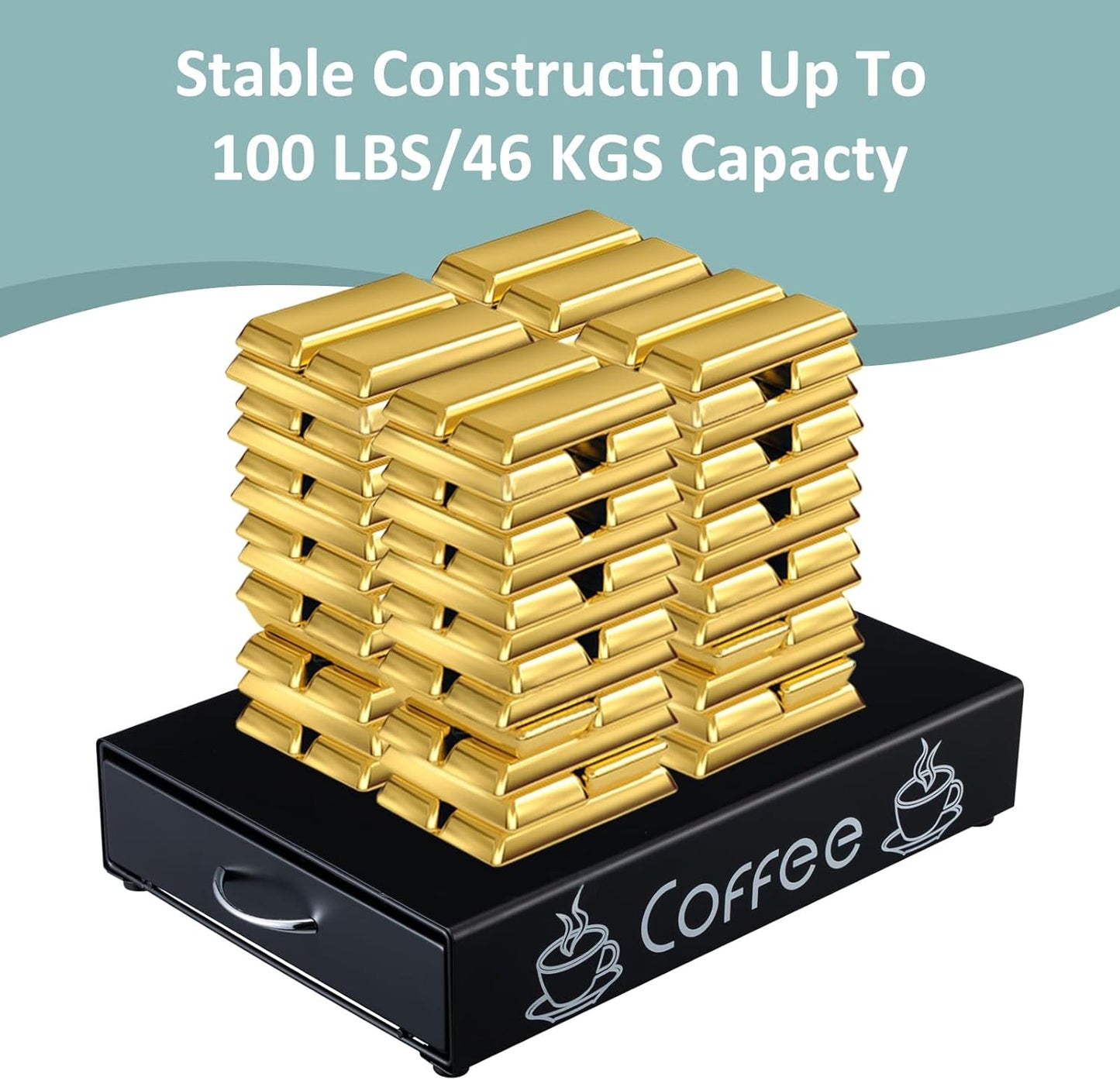 Rice rat Nespresso Pod Holder Pod Drawer Cabinet Pod Storage Rack For Counter,10.6'' Wide by 16.5'' Deep by 3.5'' High (30 Pods)