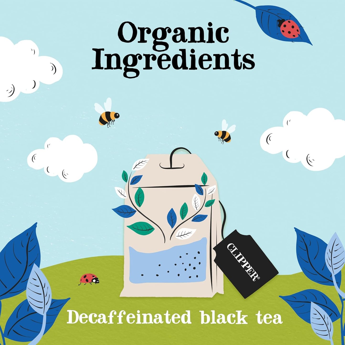 Clipper Tea, Organic Decaf, Plant-Based, Decaffeinated Black Tea, Great Over Ice, 4 Pack, 320 Unbleached Tea Bags