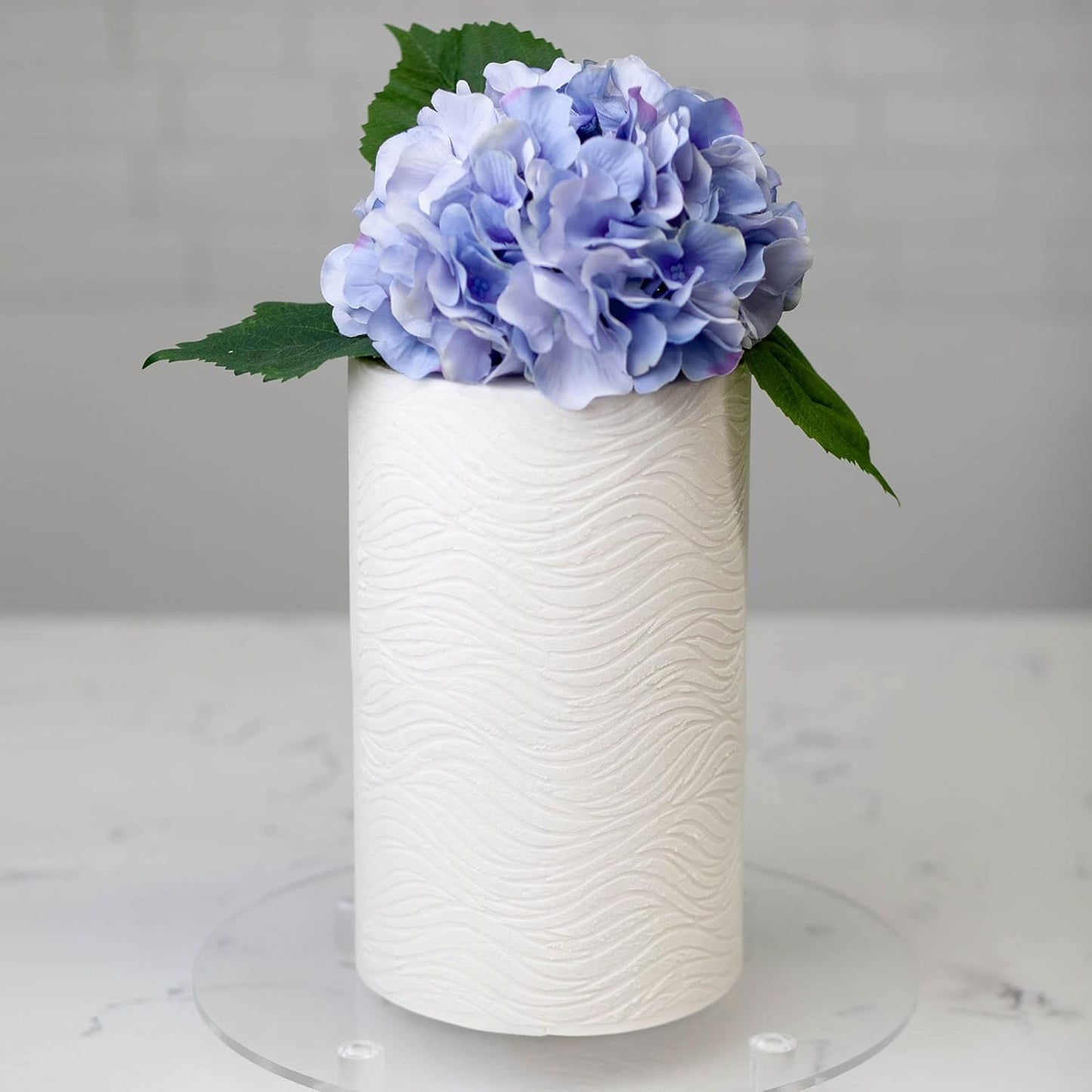 Cake Baking Stencil - Seamless Delicate Pattern for Decorating Tall Double Barrel Cake to Use with Buttercream, Royal Icing, Ganache, Paint, Airbrush (FLO)