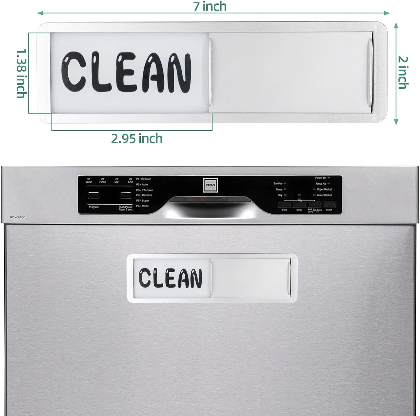 Dishwasher Magnet Clean Dirty Sign，Clean and Dirty Dishwasher Sign，Clean Dirty Magnet for Dishwasher，Dishwasher Clean Dirty Sign,Works for All Dishwashers，Dishwasher Accessories（Silver）