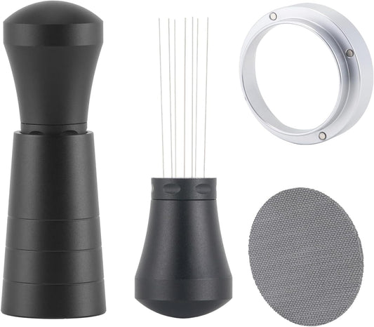 58mm WDT Tool Espresso Accessories Kit,GdHaHSP Dosing Funnel and Puck Screen Set,Espresso Stirrer Distribution Tool,Espresso Whisk for espresso tools