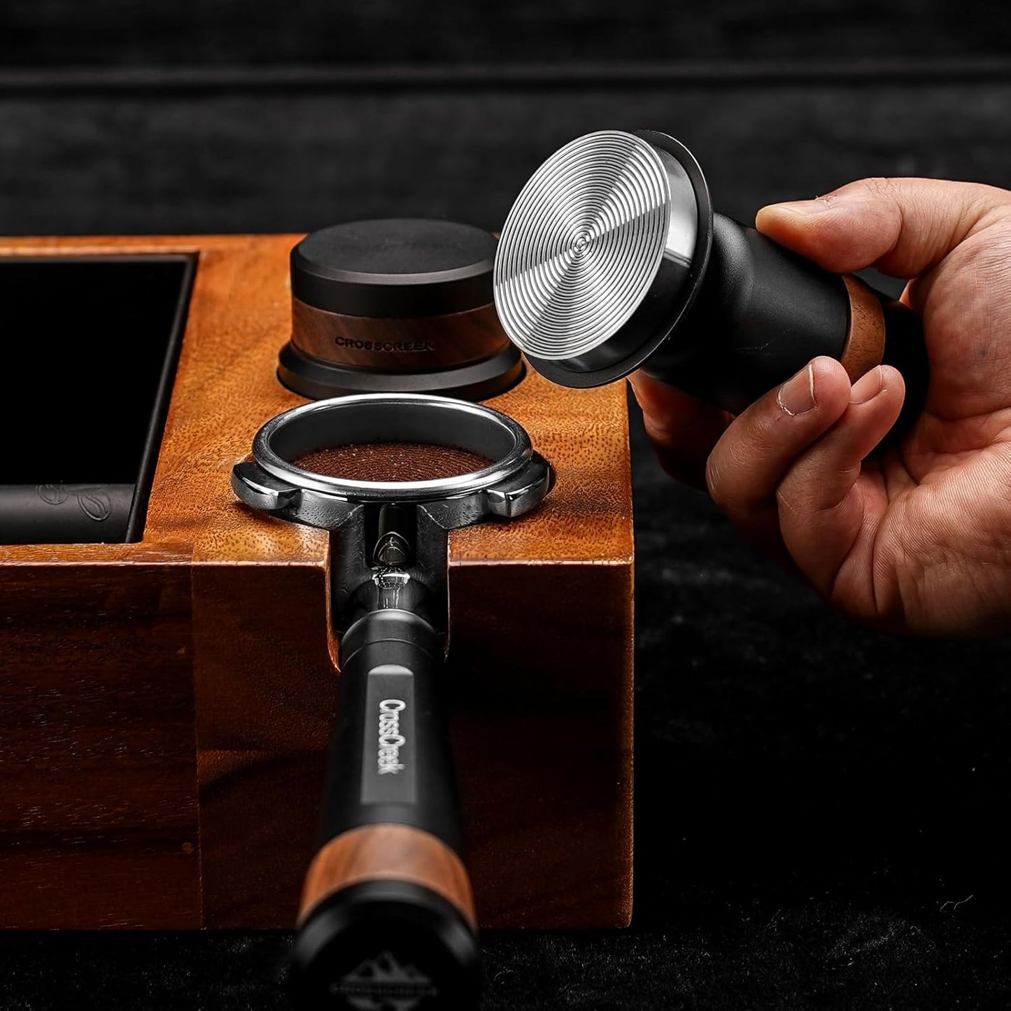 53.3mm Coffee Tamper | Calibrated Espresso Tamper with Spring Loaded | Barista Tamper with 30lbs, Stainless Steel Base and Black Aluminum Handle | Barista Home Coffee Espresso Accessories