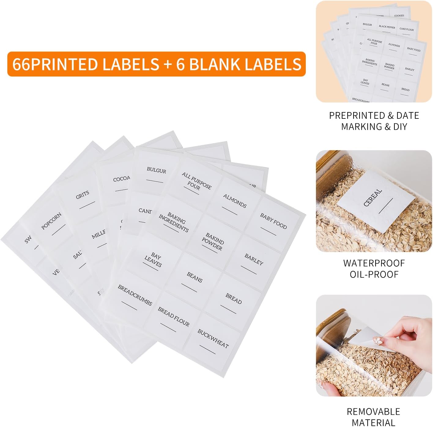 Glass Food Storage Containers with Lids, 25 Oz High Borosilicate Glass Jars for Coffee Bean, Candy, Cookie, Flour, Square