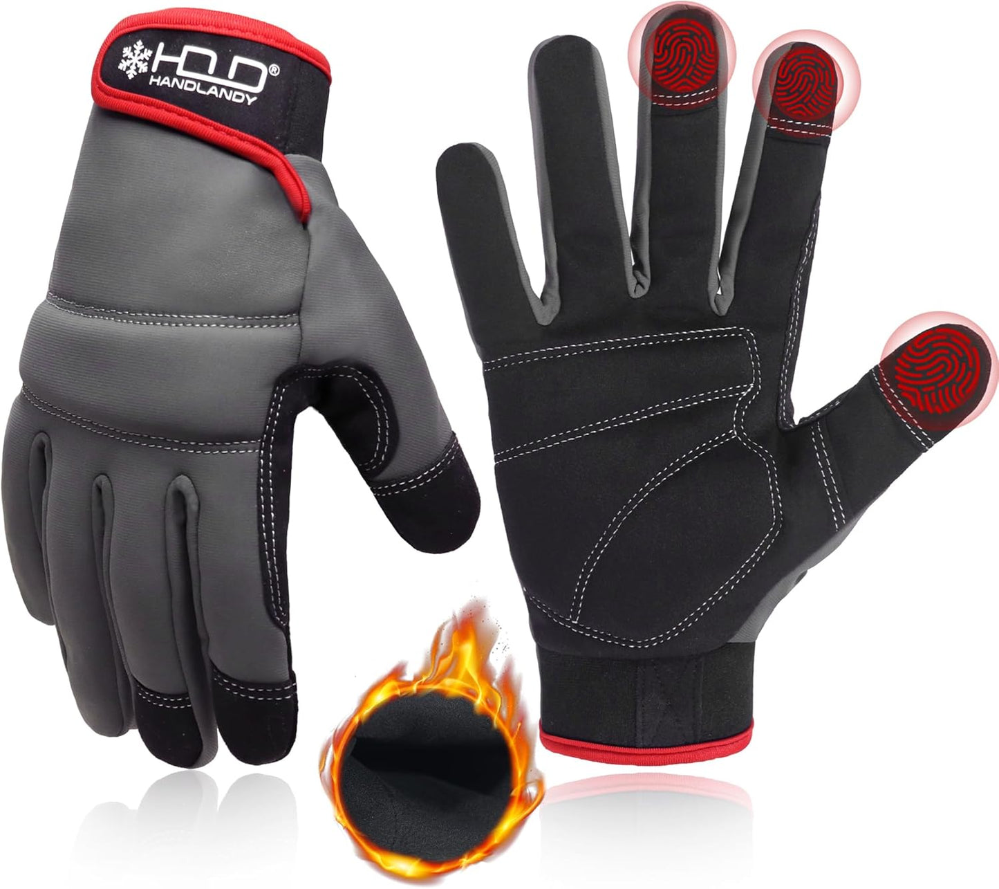 HANDLANDY Work Gloves for Men & Women, Utility Mechanic Working Gloves Touch Screen, Flexible Yard Work Gloves