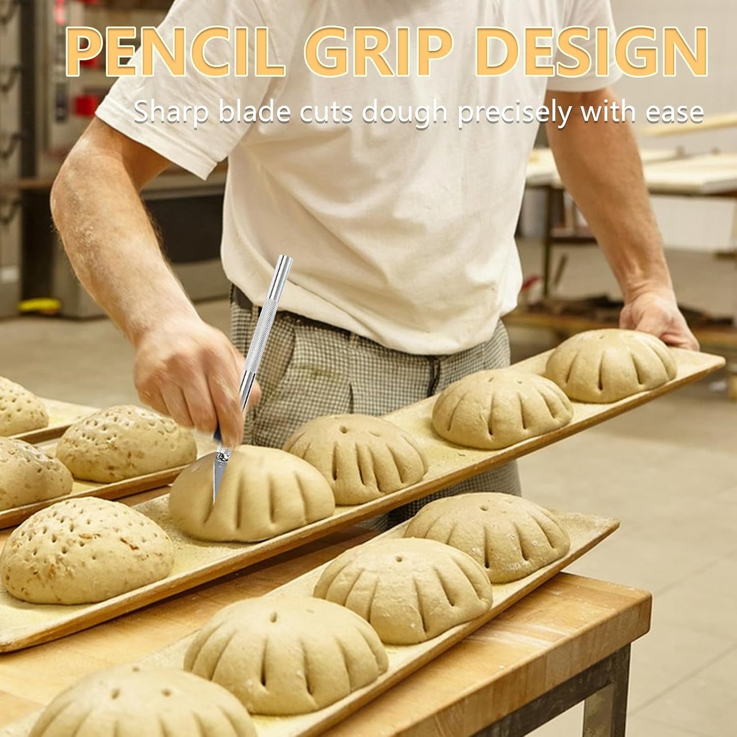 Premium Bread Lame Scoring Tool Kit,11 Blades,Stainless Steel Handle,Safety Cover with 2 Finger Sleeves Pattern String for Artisan Sourdough Baking,Scoring Knife for Bread Baking