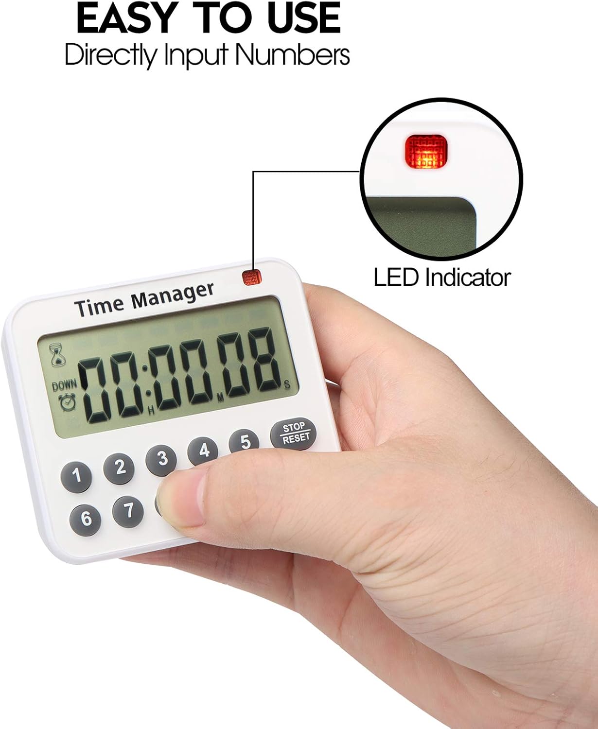 AIMILAR Digital Kitchen Timer - Magnetic Count Up Down Direct Entry Cooking Timer with Loud Alarm, Auto Shut-Off & Memory Function, 99 Hrs 99 Mins 99 Secs, 10 Key for Cooking, Exercise, Games