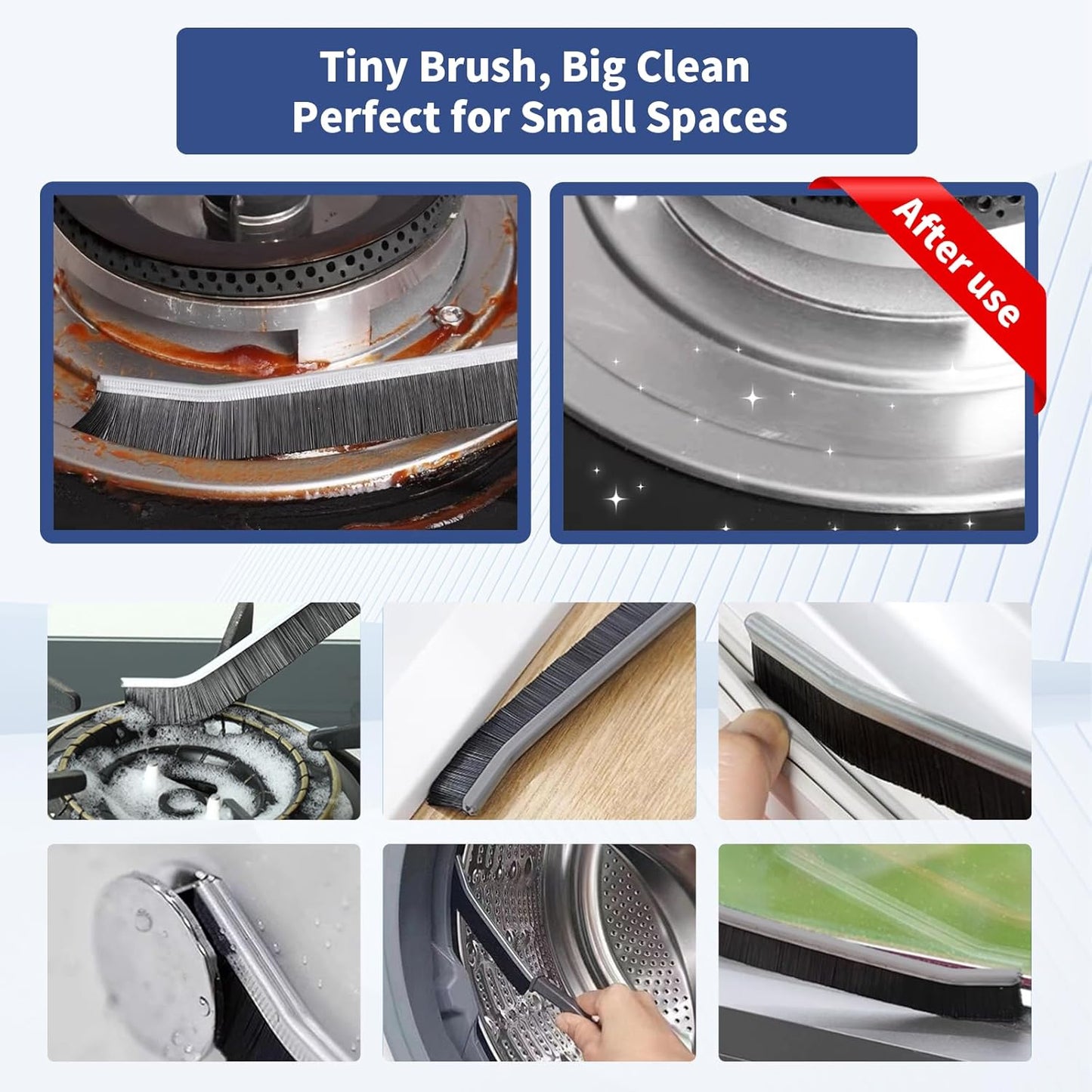 Crevice Cleaning Brush, Hard-Bristled Gap Scrub Brush, Toilet Gap Cleaning Brush Tool, for Scrub Small Spaces, Kitchen, Bathroom, Corner, Grout, Sink, Window Tracks, Hinges, 3pcs