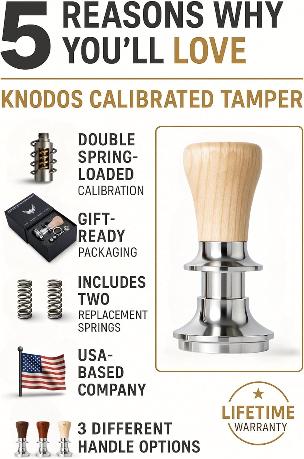 51 mm Tamper Tool Espresso Spring Loaded Calibrated Coffee Tamper Compatible With Delonghi, Casabrews, Smeg and more Espresso Machine Accessories