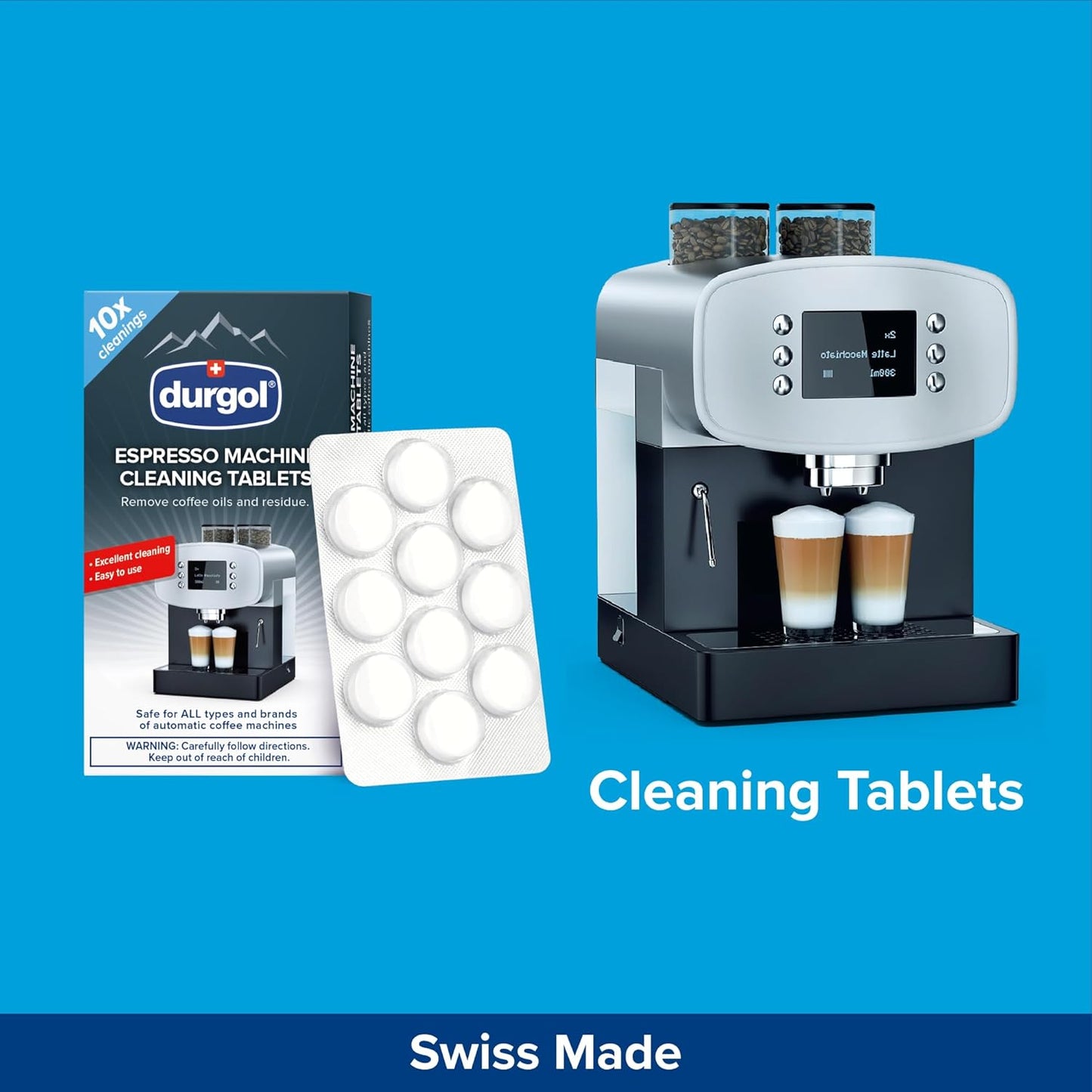 Durgol Espresso Machine and Coffee Maker Cleaning Tablets, 10 count