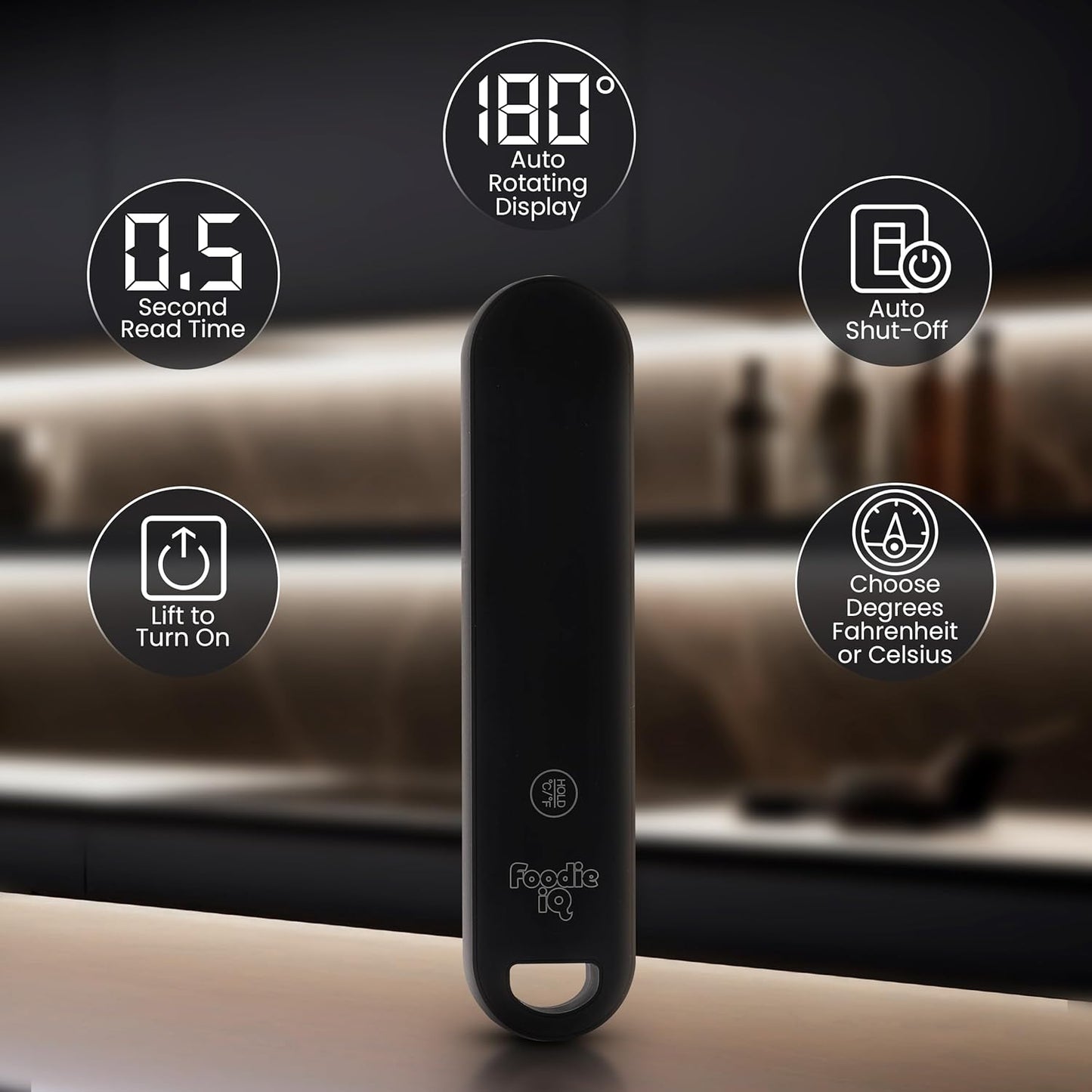 Thermocouple Food Thermometer, <1 Second Response time, ±0.5°F Accuracy, IP67 Waterproof, Magnetic, Auto-Rotate Digital Thermometer for Cooking, Oven, Grill, BBQ, Liquid, Brewing, Tea, Candy