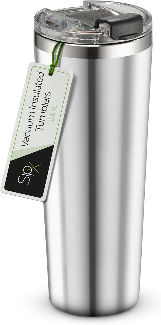 SIPX™ Triple-Insulated Tumblers - 22oz. Premium Modern Tumbler With Lid, insulated Cup Keeps Hot For 6 Hours, Stainless Steel Tumbler Made Of Sustainable Material, Coffee Travel Mug For Home & Office