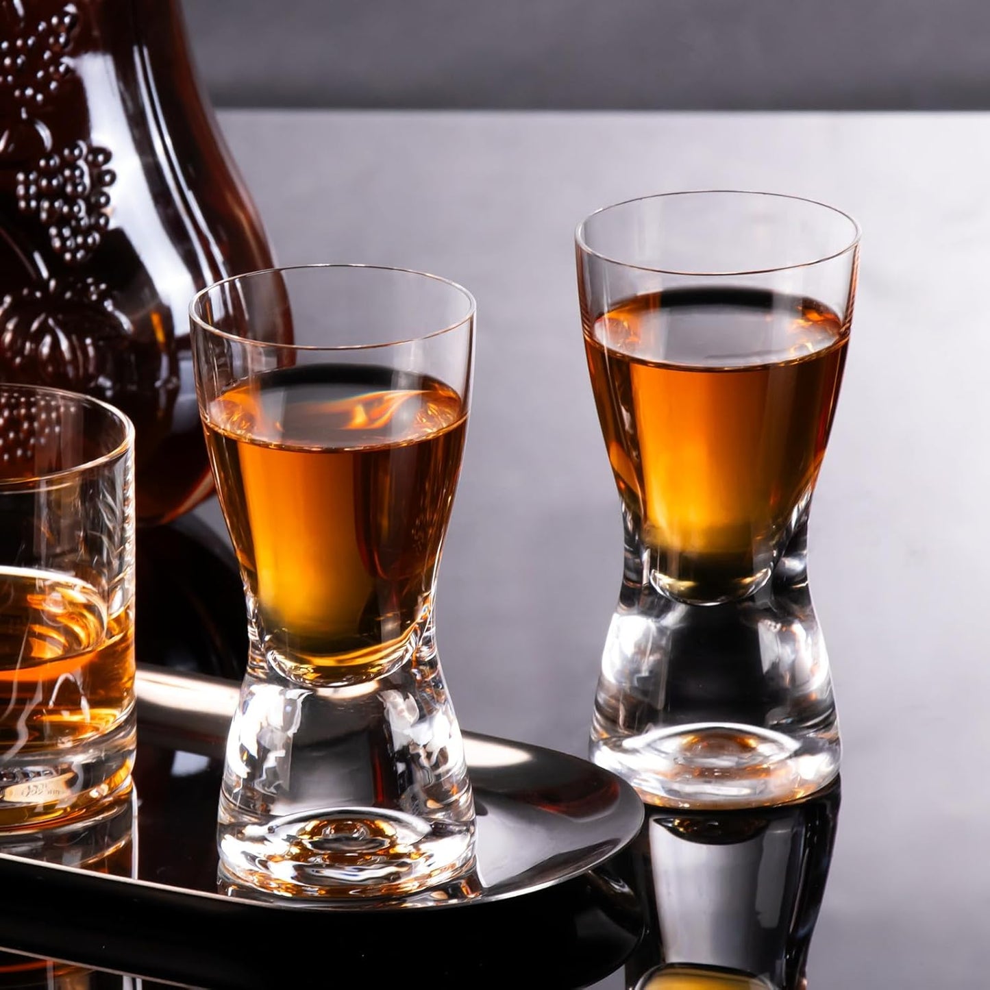 KAMMAK Shot Glasses Set of 2, 70ml/2.3oz Clear Espresso Shot Glass with Heavy Base for Bar Restaurants Home, Small Whiskey Shot Glass for Vodka, Whiskey, Tequila, Spirits & Liquors