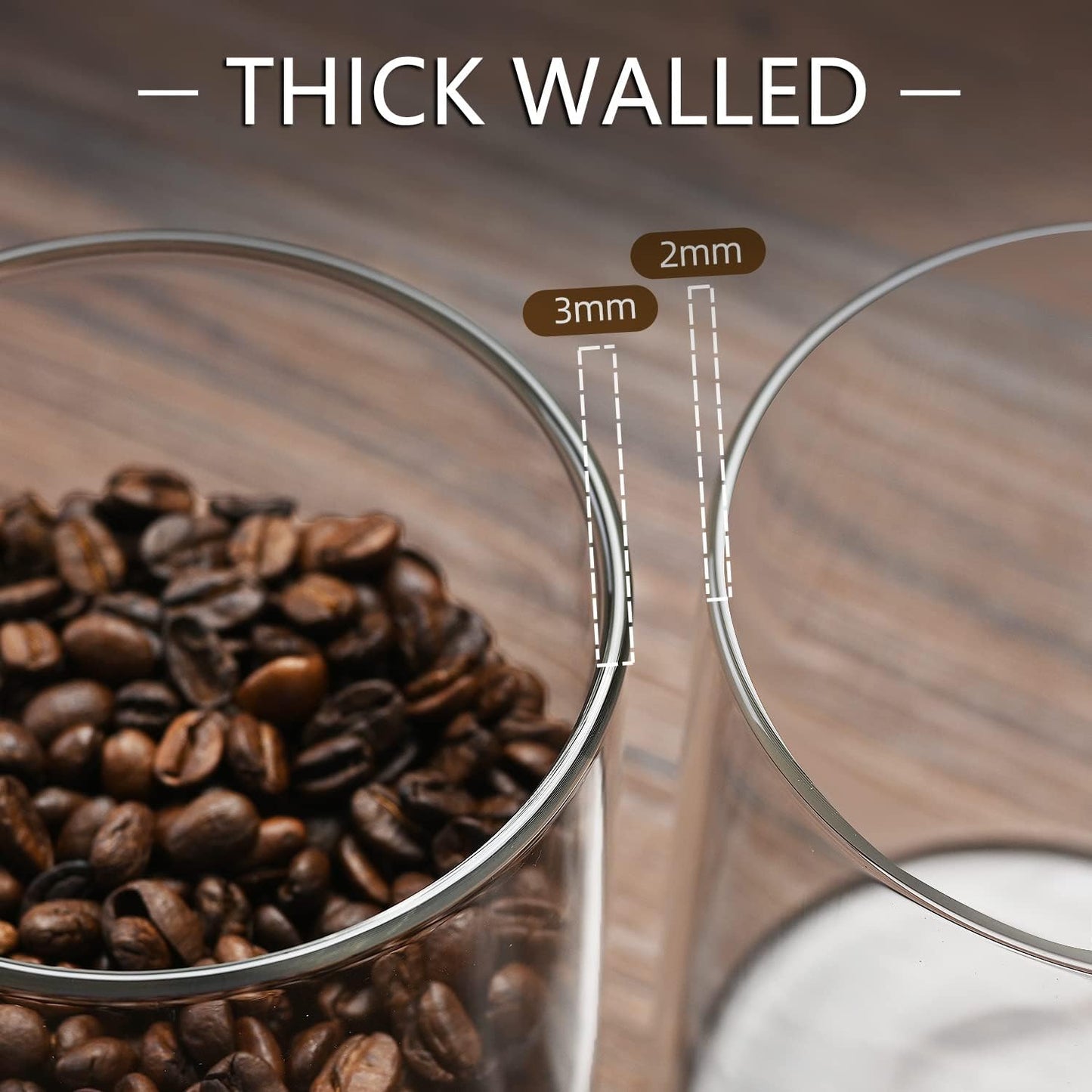 umieo Glass Food Storage Containers with Lids, Small Storage Containers 27oz Set of 2, Glass Storage Jars with Airtight Lids for, Flour, Rice, Nuts, Candy, Coffee, Beans