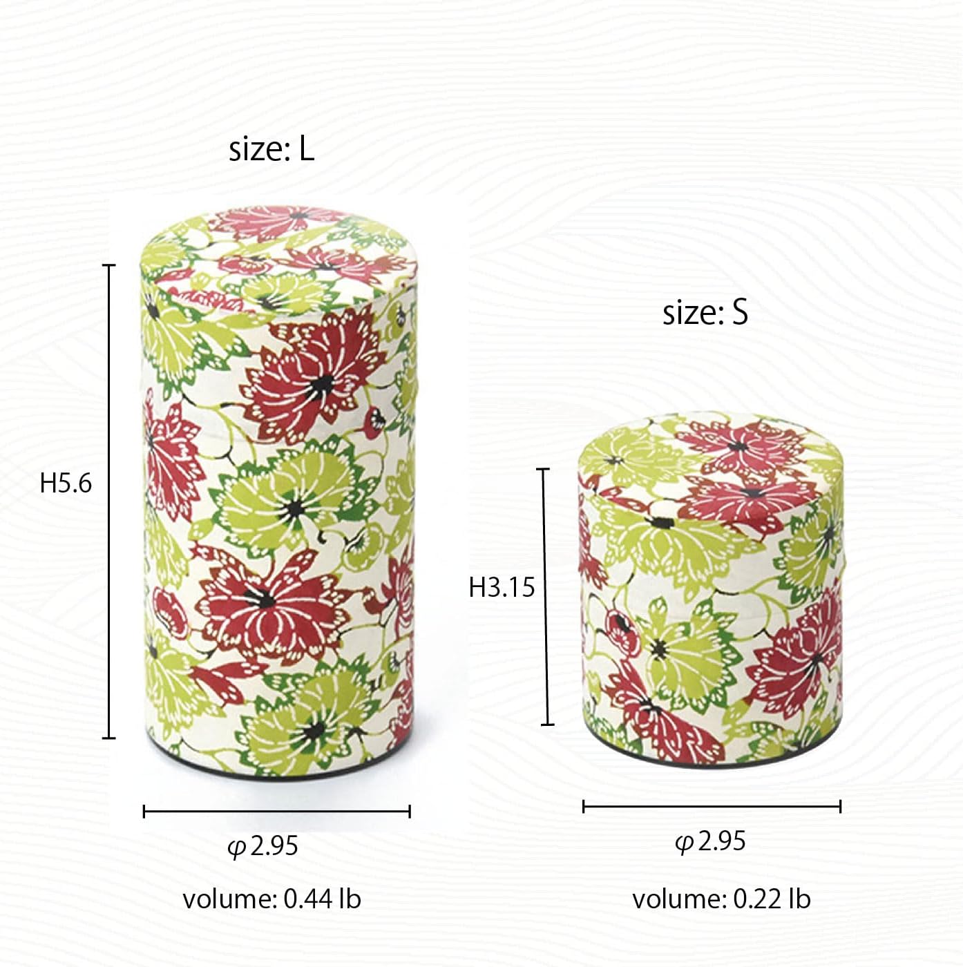 Japanese Pokkan Coffee Spice Tea Tin Canister Washi Paper Storage with Lid 7.05 oz Capacity (Eto)