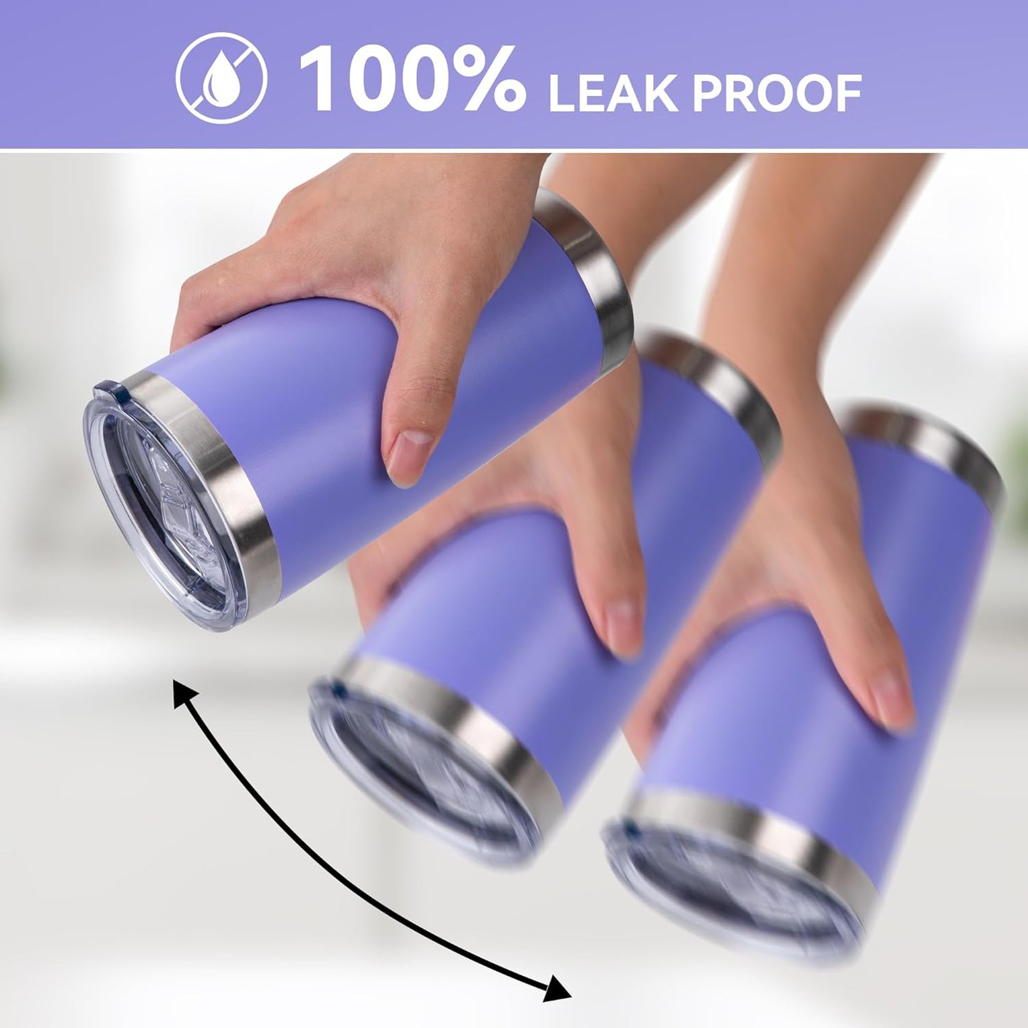 20 oz Tumbler Stainless Steel Tumblers Bulk with Lid Double Wall Insulated Coffee Tumbler Cups for Hot & Cold Drinks Powder Coated Travel Coffee Tumbler Mug Metal (Lavender, 12 pack)