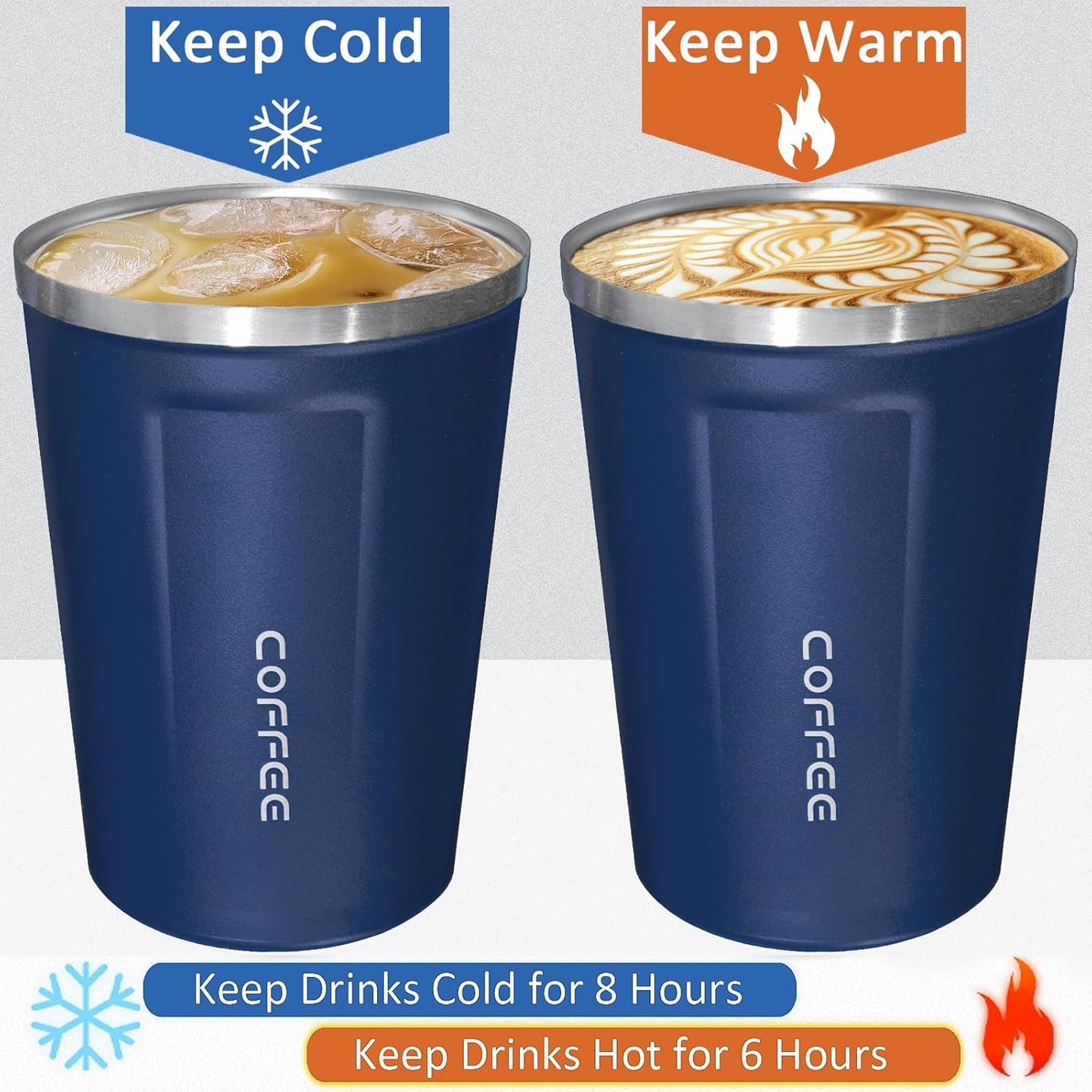 4 Pack Insulated Coffee Tumblers with Lid 12oz Stainless Steel Travel Coffee Mug Reusable Coffee Cup to Keep Cold and Hot Drinks for Car, Daily, Travel and Gifts, Multicolor