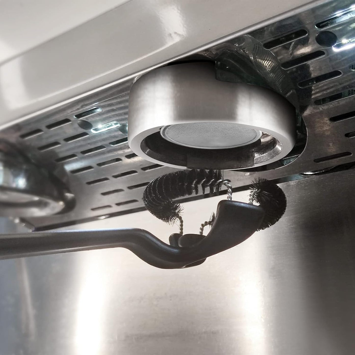 Espresso Coffee Machine Cleaning Brush, 58mm Group Head Portafilter Brush Cleaner, Detachable 360° Nylon Bristles, Barista Brew Head Cleaning Tool for Home Kitchen