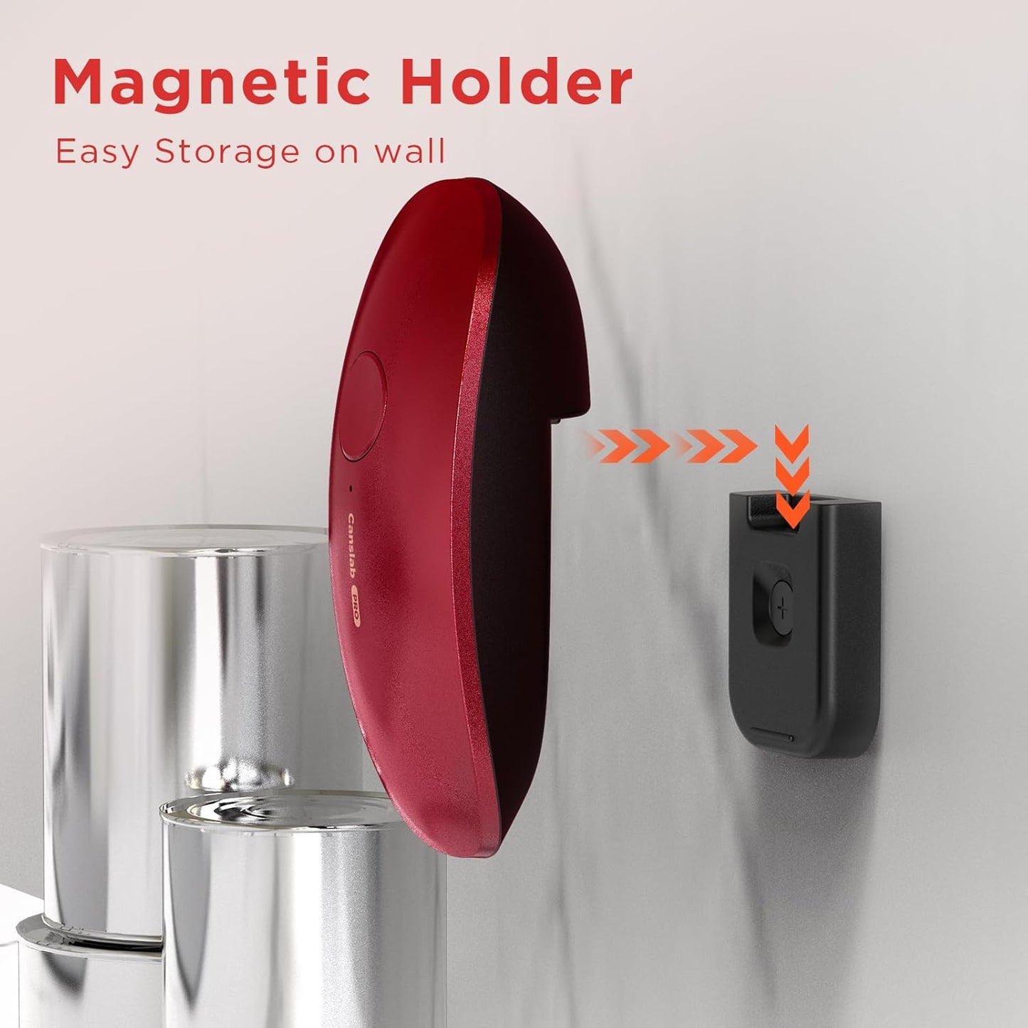 Ultrablade PRO Auto Stop Can Opener - Rechargeable Electric Can Opener for Kitchen for Seniors with Arthritis- One touch Side Cut Can Opener, Smooth Edge, Handfree, Portable Small Size, Red