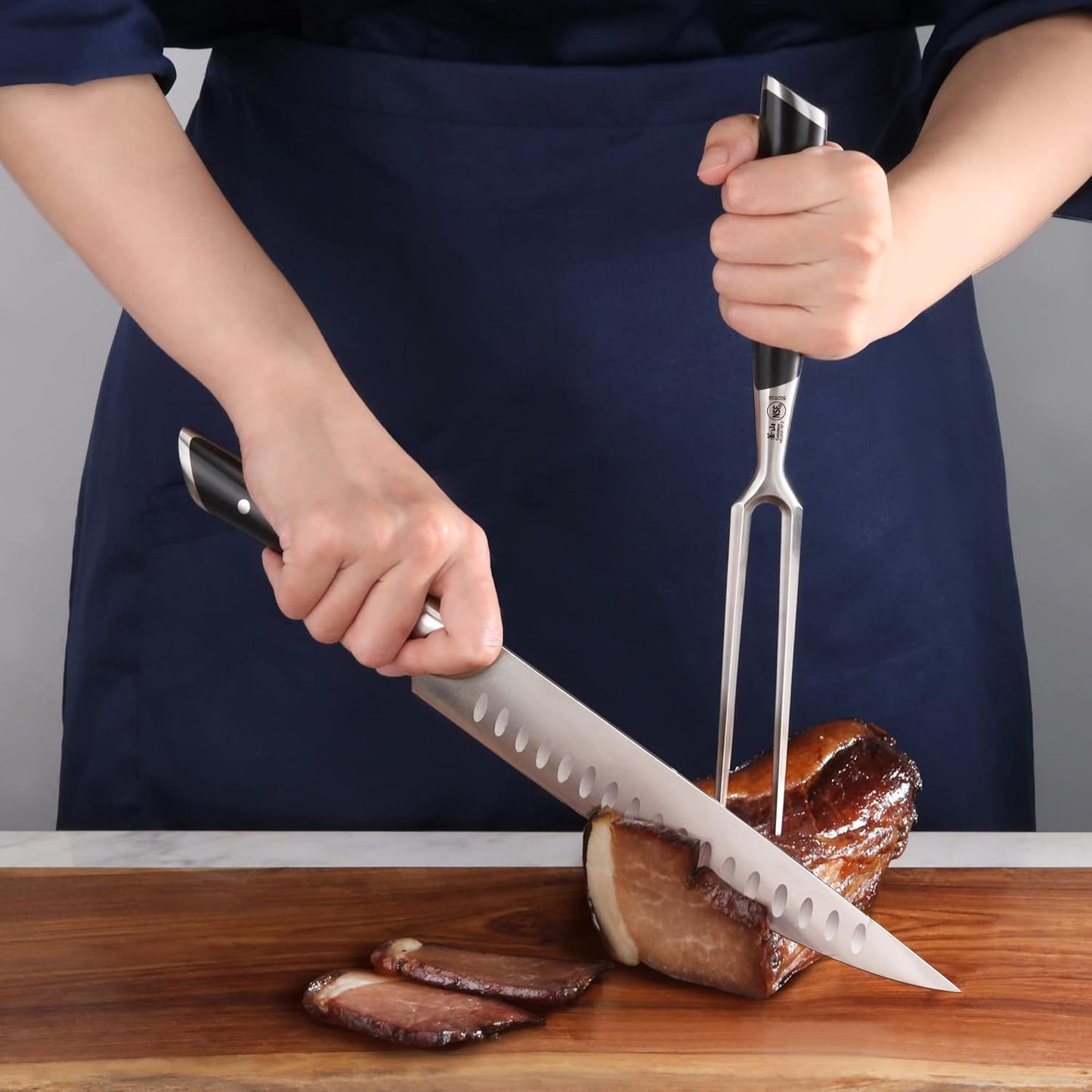 Cangshan HELENA Series German Steel Forged 2-Piece Carving Set (Black)