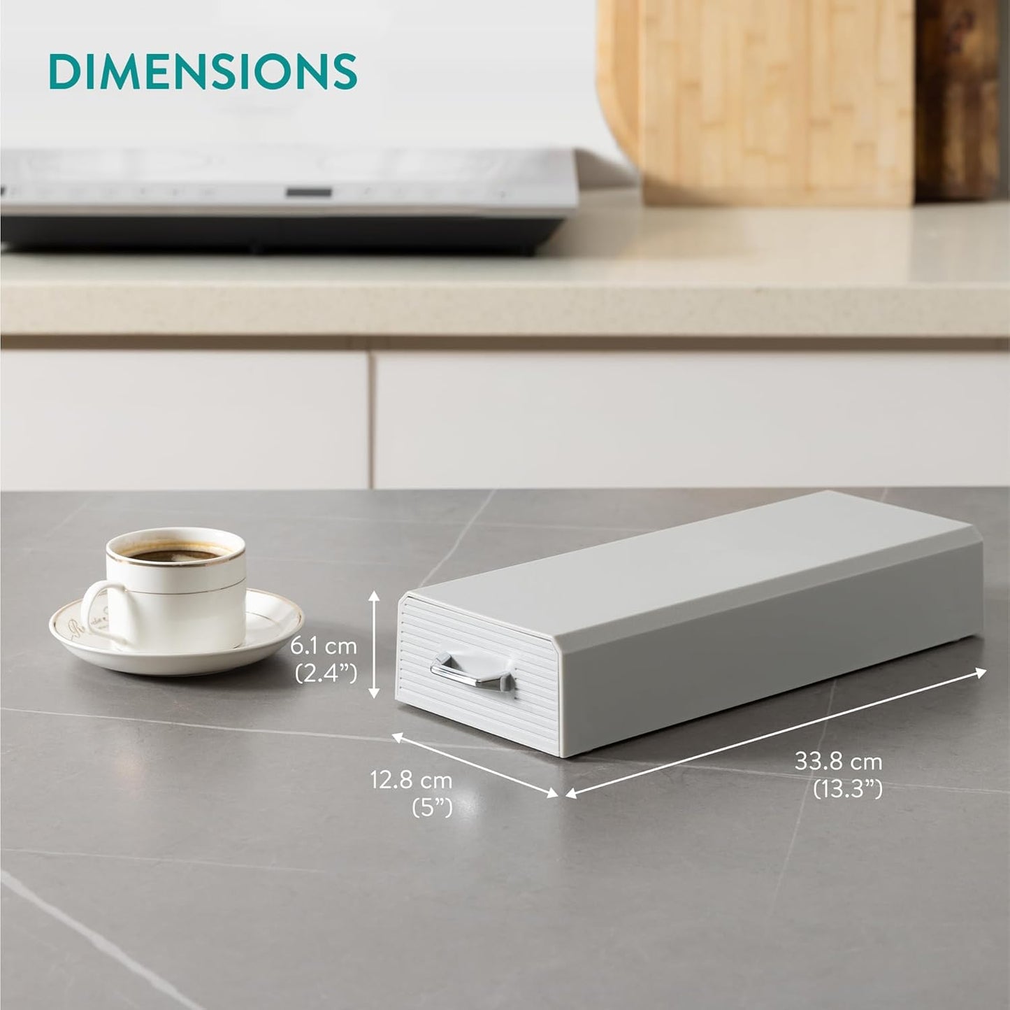 Navaris Coffee Pod Holder, Grey - Compact, Space Saving Coffee Capsule Storage Holders - Durable Espresso Organiser Station - Coffee Machine Drawer Ideal for Small Kitchens