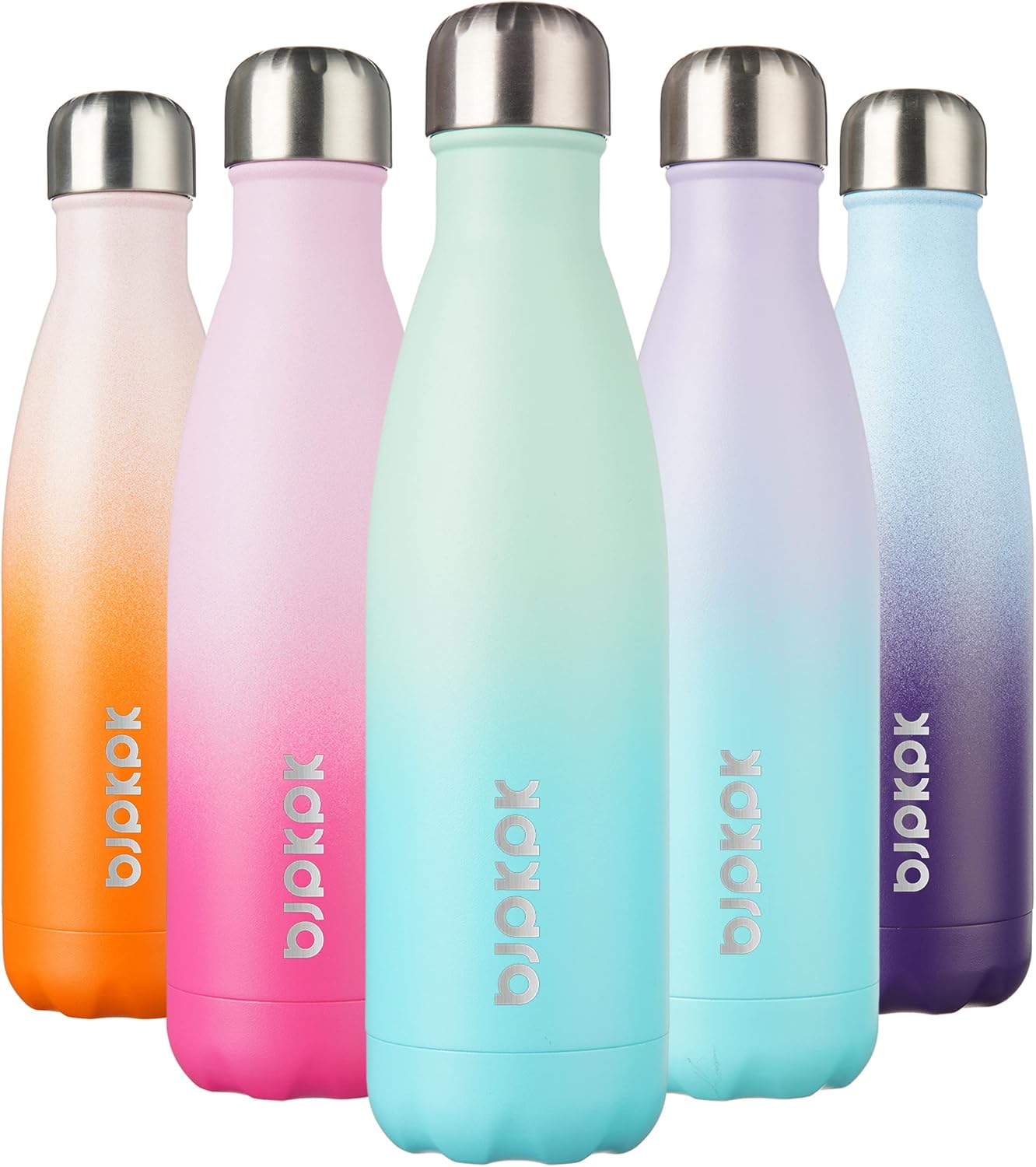 BJPKPK 17oz Insulated Stainless Steel Water Bottles,Sports Water Bottles Keep Cold for 24 Hours and Hot for 12 Hours,BPA Free for Travel,Mint