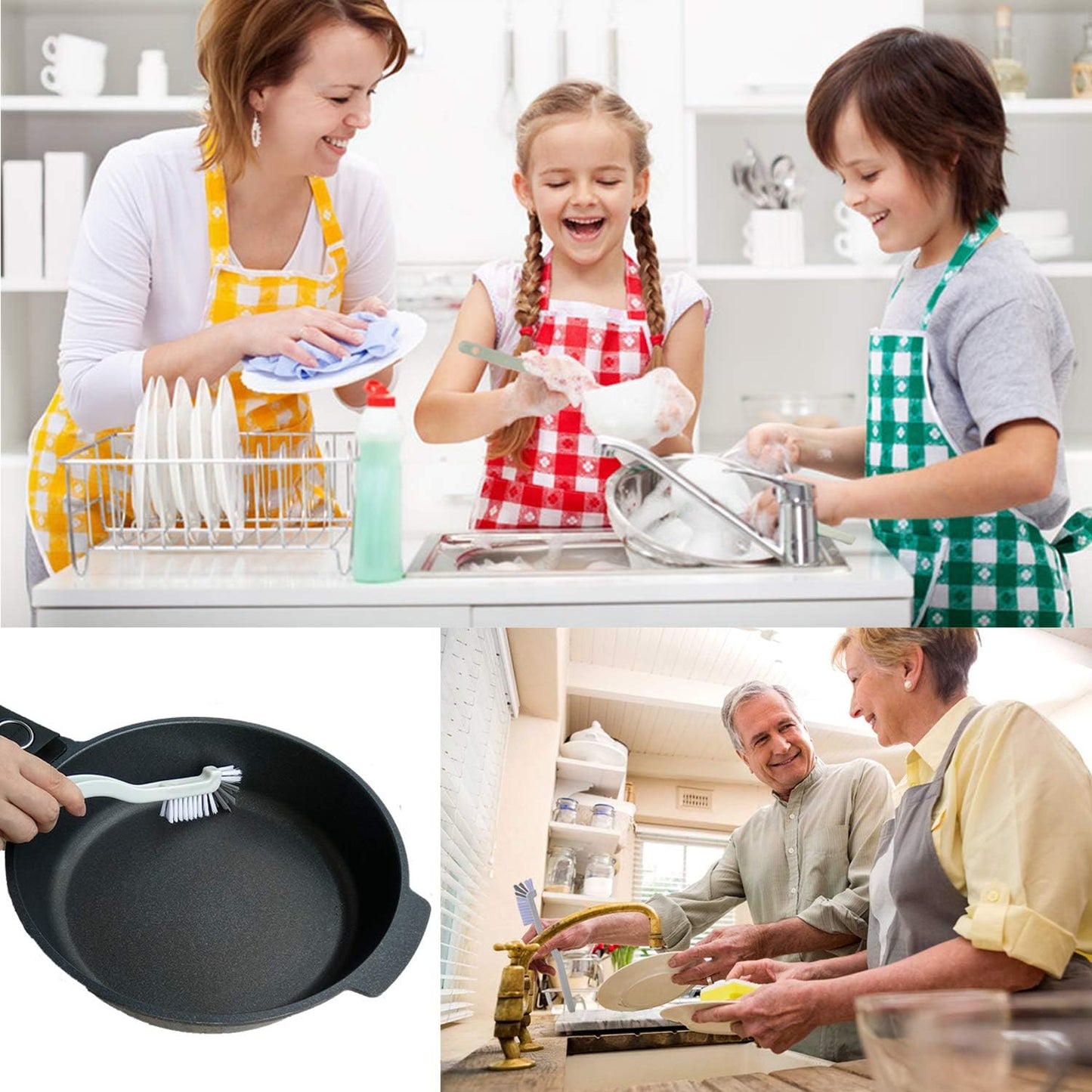 Dish Brush Kitchen Cleaning Brush Bottle Brush Bathroom Scrub Brushes Sink Household Pot Pan Edge Corners Tile Lines Brush with Stiff Bristles