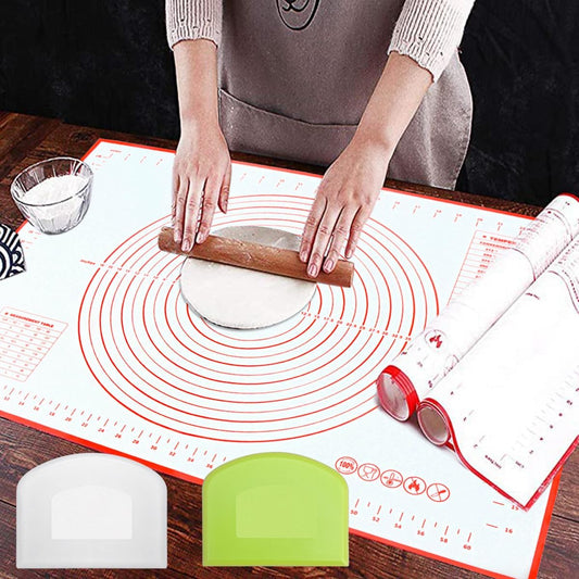 16" x 24" Large Silicone Pastry Mat for Rolling Dough Non Slip,Silicone Baking Mat Non Stick,Cilicone Fondant Mat Pie Cookie Dough Rolling Mat Kneading Cutting Mat with Measurement (Red-L)