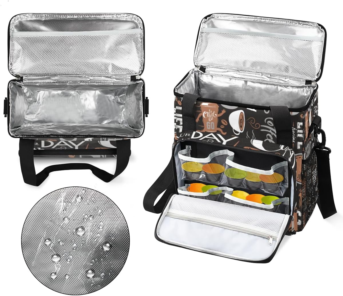 cfpolar Coffee Maker Storage Bag, Waterproof Travel Carrying Storage Tote Bag Organizer Case, Compatible with K-Mini or K-Mini Plus, And Suitable for Other Accessories， With Pockets for K-Cup Pods