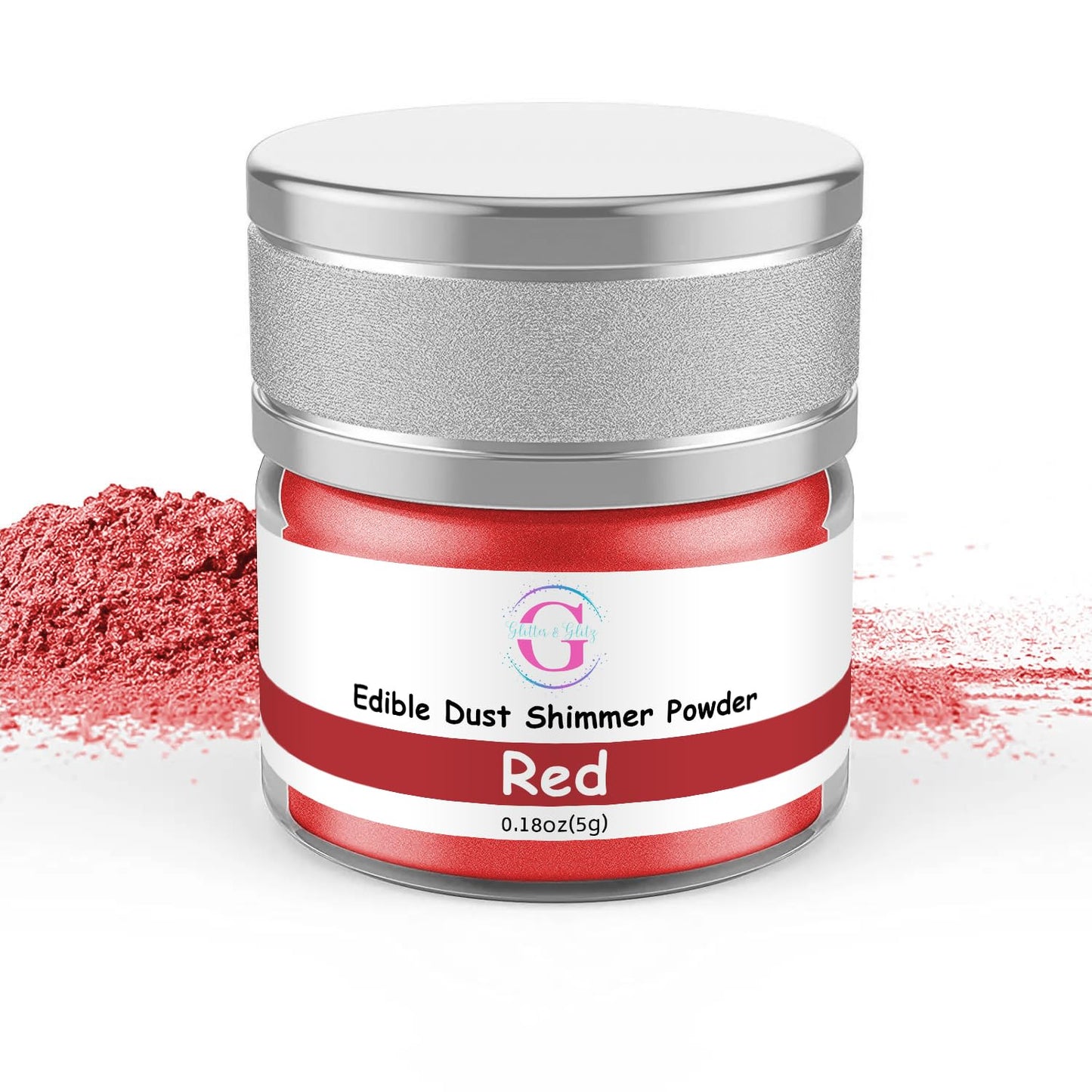 Glitter & Glitz Edible Glitter for Drinks - Premium Drink Glitter Edible Dust for Cocktails, Baking, Brew, Champagne - Luster Dust and Cocktail Glitter - Edible Glitter for Drinks Decoration (Red, 5Grams)