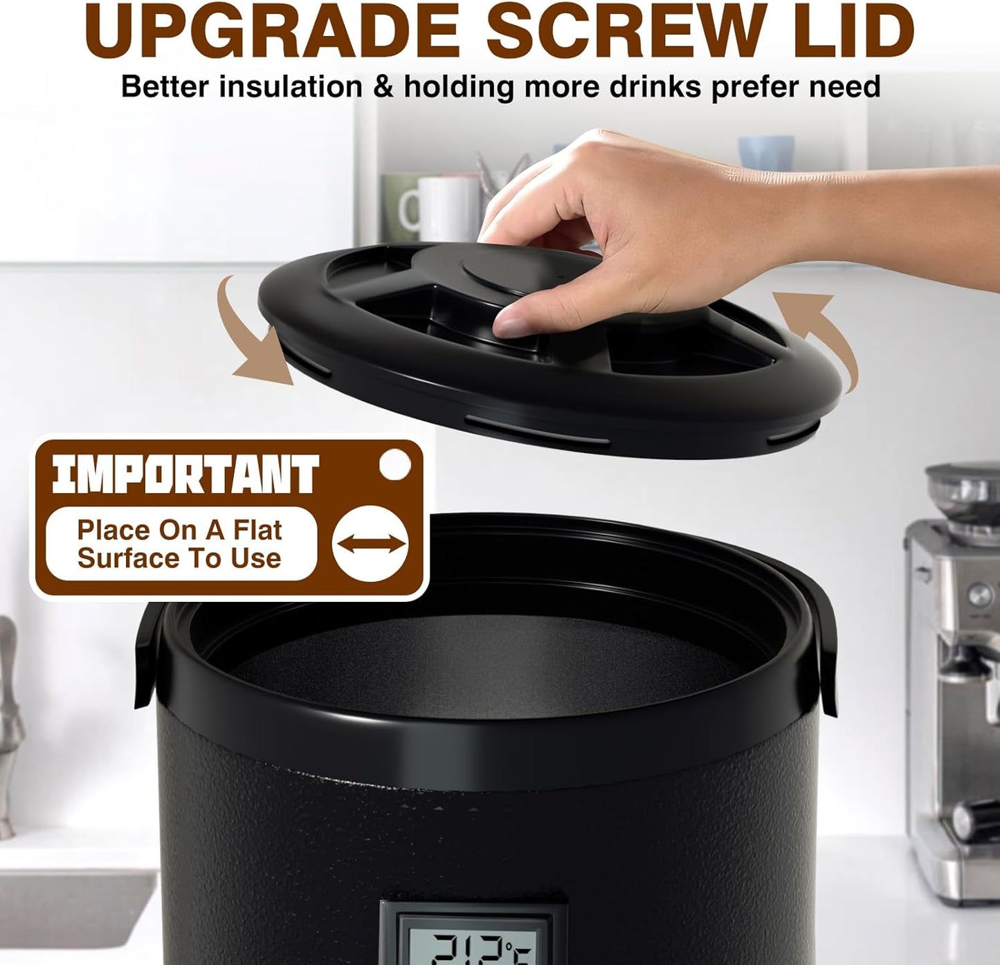 WantJoin 2-pack Insulated Beverage Dispenser-Thermal Hot and Cold Beverage Dispenser Tea Dispenser Stainless Steel 12L/3.2Gal Hot Drink Dispenser with Spigot for Hot Tea&Coffee,Cold Milk,Juice Black