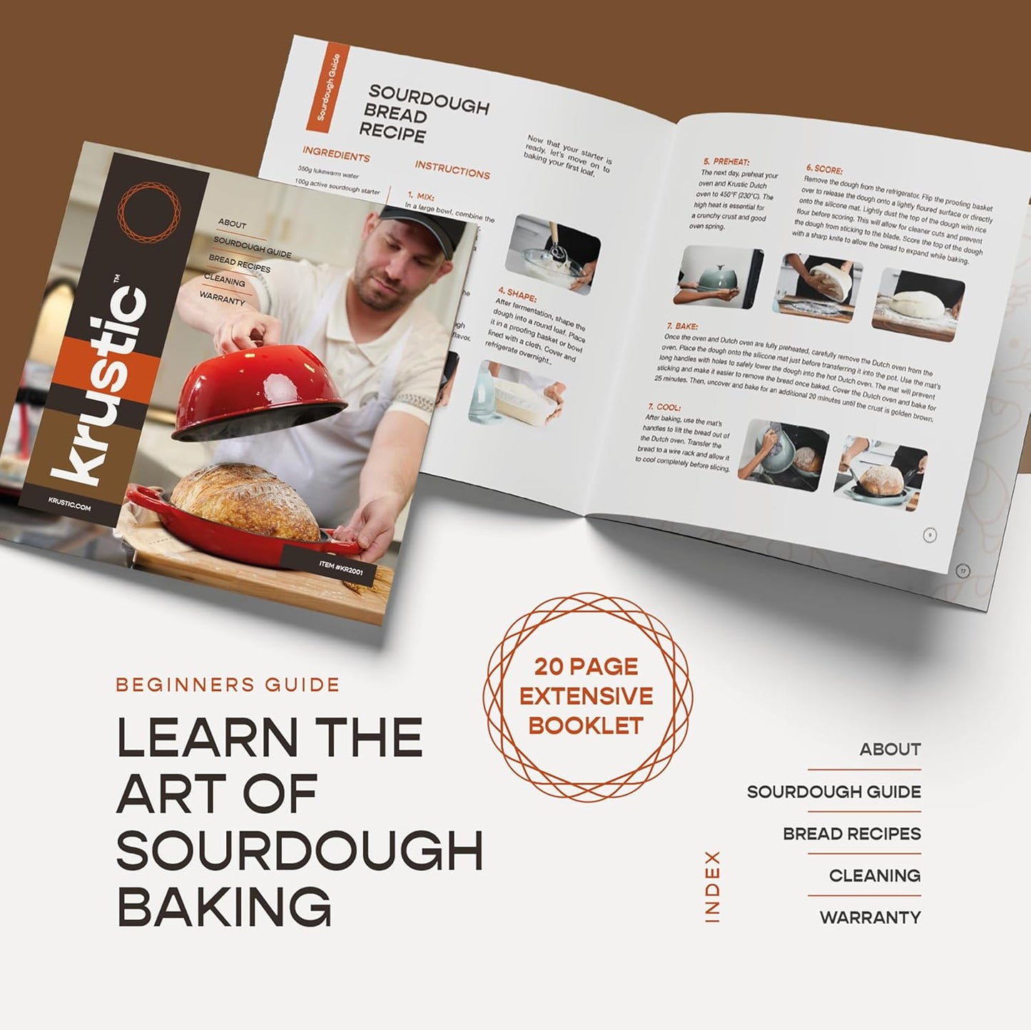 Enameled Cast Iron Dutch Oven for Sourdough Bread Baking | 6 Quart Pot with Lid | 10 Inch Ceramic Enamel Thick Coated Cookware Set with Non Stick Silicone Baking Mat for Cooking | 6 Qt | Red