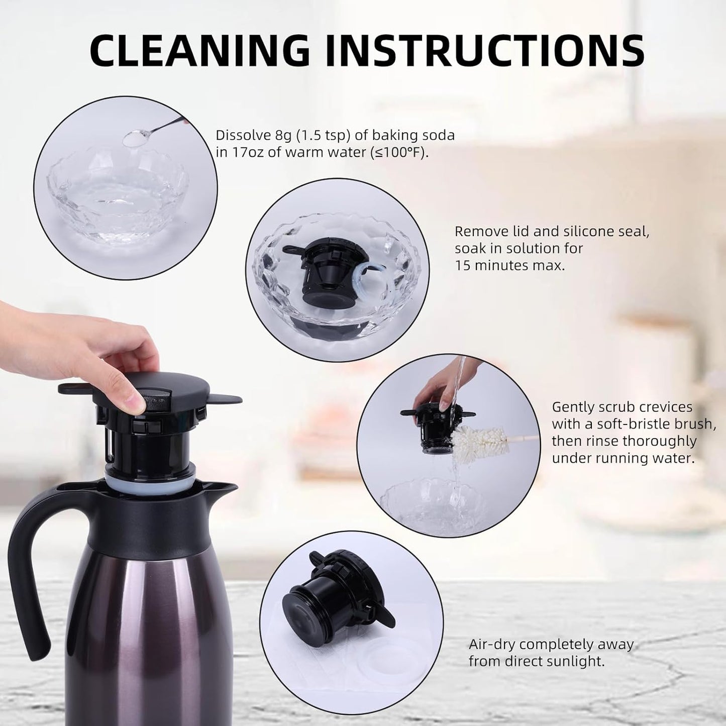 GiNT Stainless Steel Thermal Coffee Carafe Lid (Lid, universal)