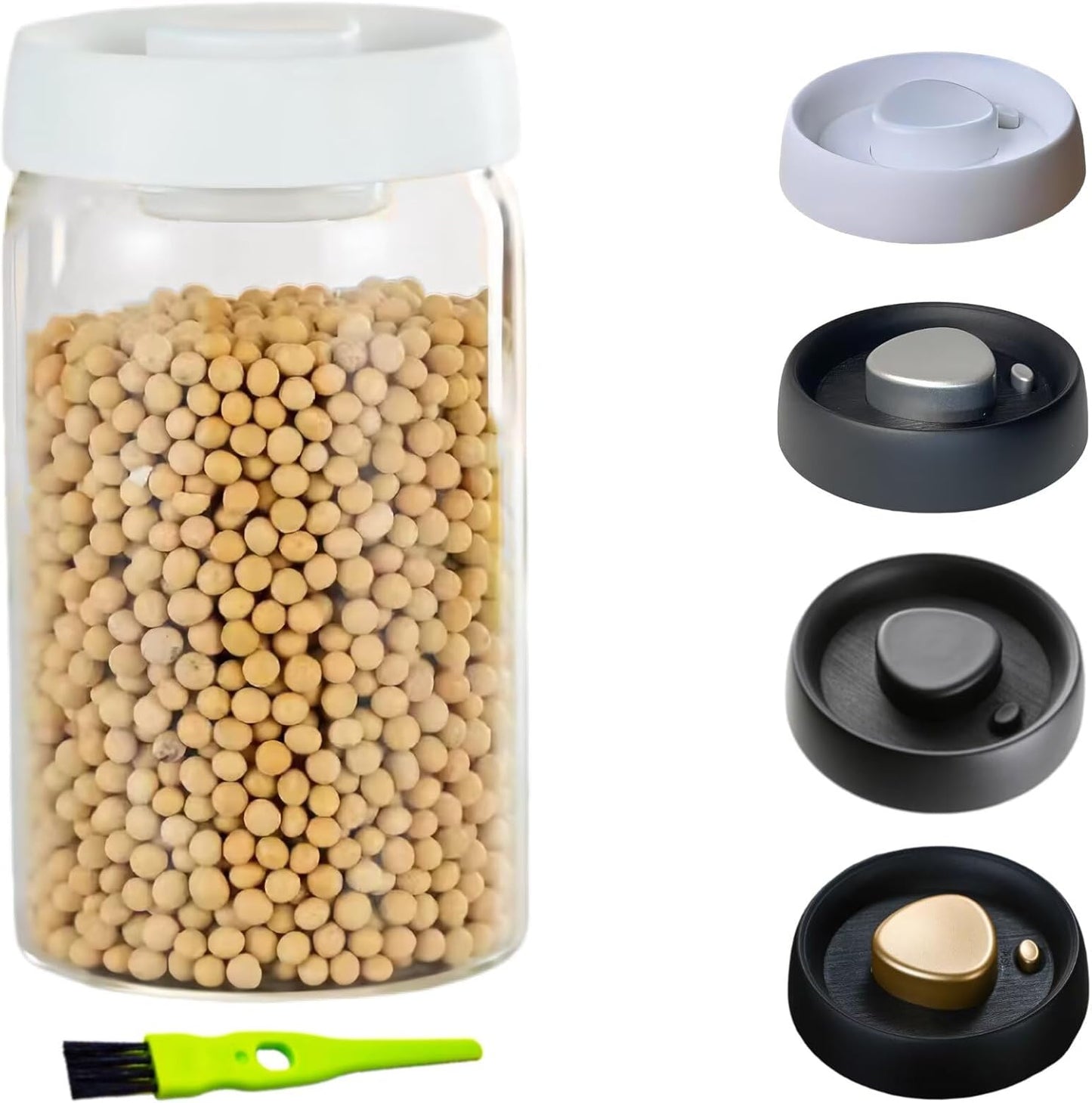 Vacuum Glass Jar with Airtight Lid,41floz/1200ml Borosilicate Glass Coffee Canister Container,Perfect for Coffee Beans & Grounds,Loose Leaf Tea,Candy,Sugar,Nuts,Spices