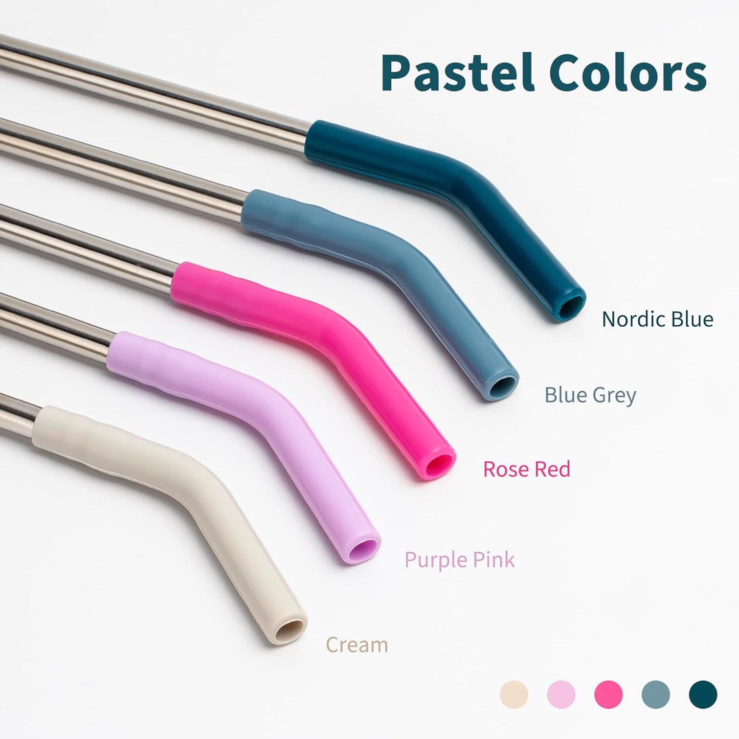 20 oz Straw for YETI Tumbler, Metal Straight Straws Reusable with Silicone Tip for 16/20 oz Glass Tumbler, Cleaning Brush, 1 Portable Bag