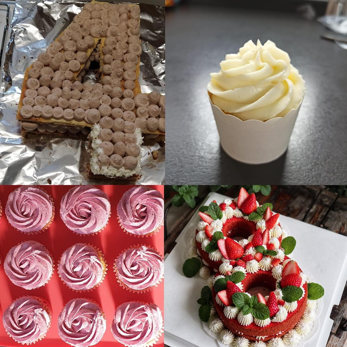 Piping Tips Large Pastry Tips Set,Cake Cream Decorating Tips for Frosting,Icing Piping Nozzle For Cupcakes Cakes Cookies(1A,1C,1E,356,9FT)