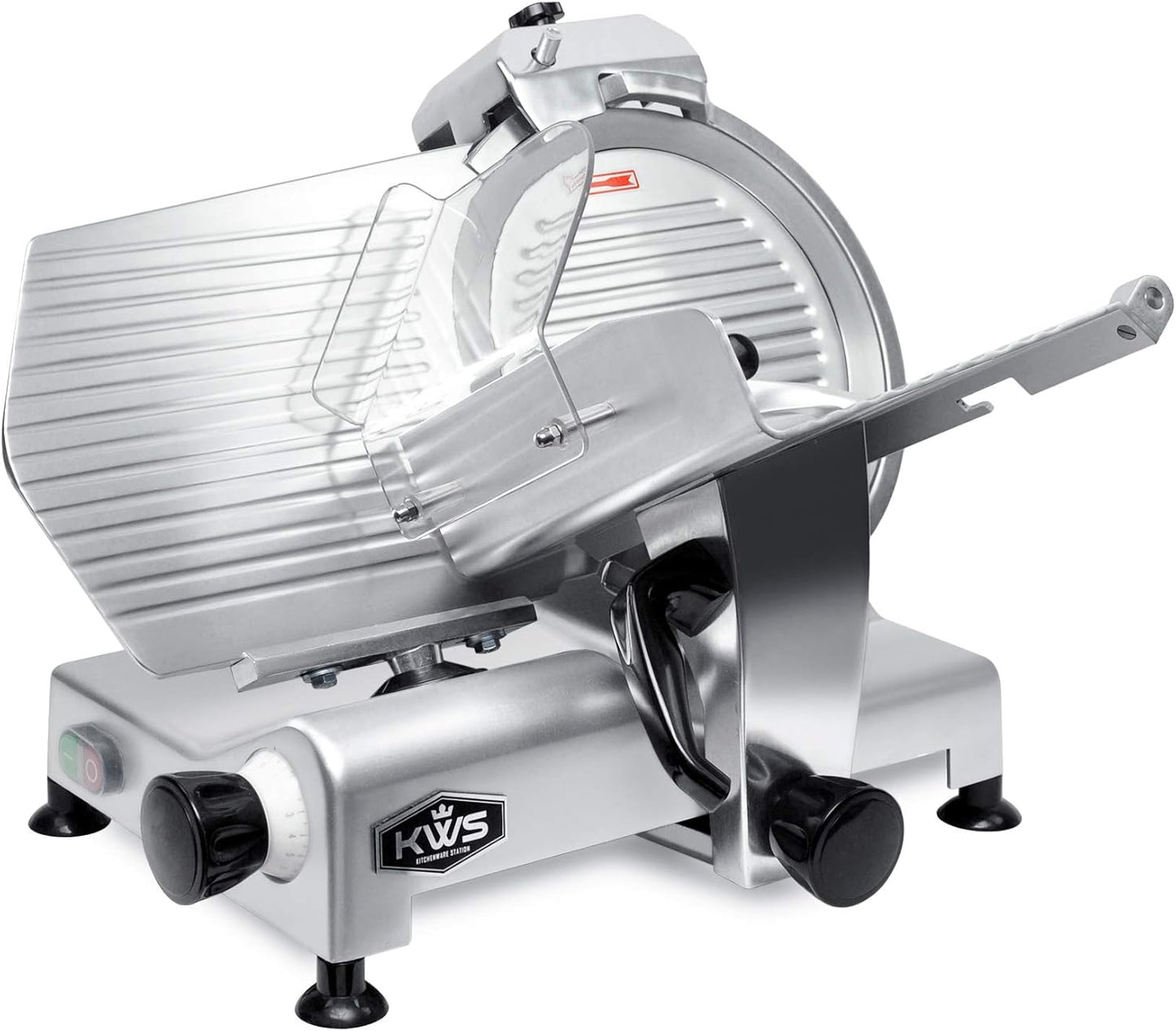 KWS Commercial 420W Electric Meat Slicer 12" Frozen Meat Deli Slicer Restaurant and Home Use Stainless Steel Blade [ETL, NSF Certified] (Stainless Steel Blade, 12-Inch Blade)