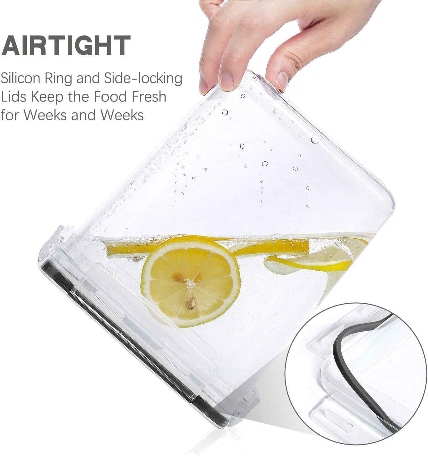 Medium Food Storage Containers with Lids Airtight 3.6L /121.7Oz, for Flour, Sugar, Baking Supply, 3PCS BPA Free Plastic Canisters for Kitchen Pantry Organization