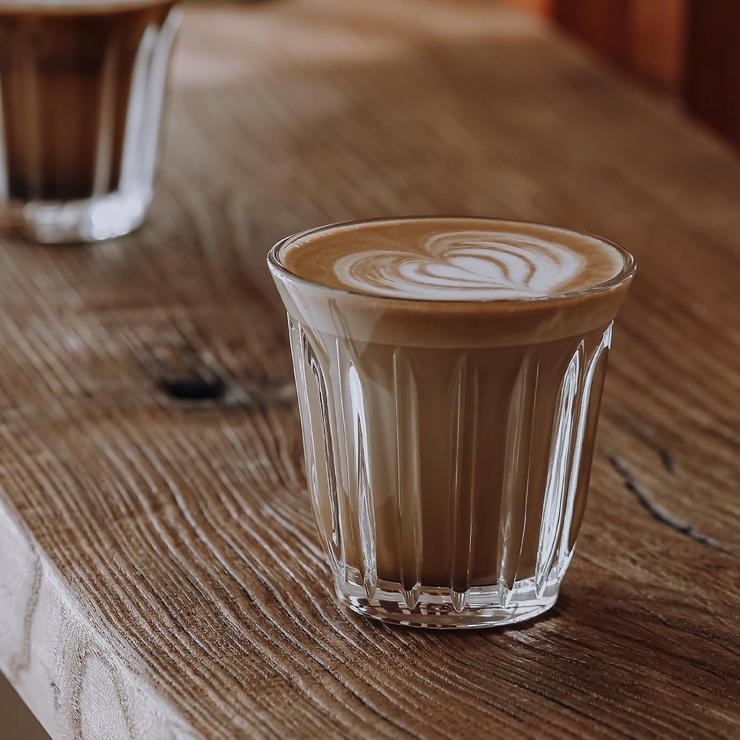 MHW-3BOMBER Coffee Glasses Set of 6 Drinking Glasses 8.1OZ Latte Glasses for Espresso, Whiskey, Vodka, Spirits & Liquors G6193-OS