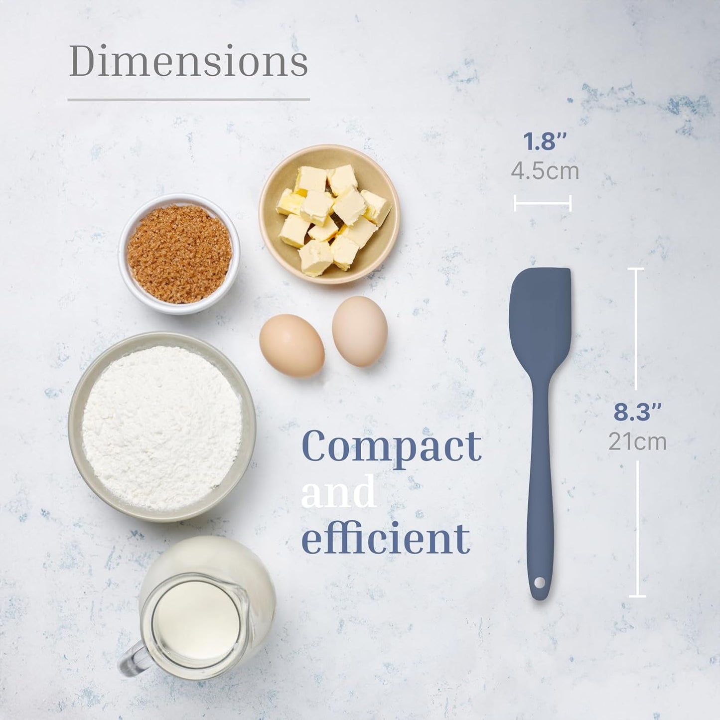 Silicone Spatula Set – 2-Piece Set of Rubber Spatulas for Non-Stick Cookware – Kitchen Tools and Accessories with Comfortable Handles, Heat-Resistant Utensils for Cooking and Baking – Blue