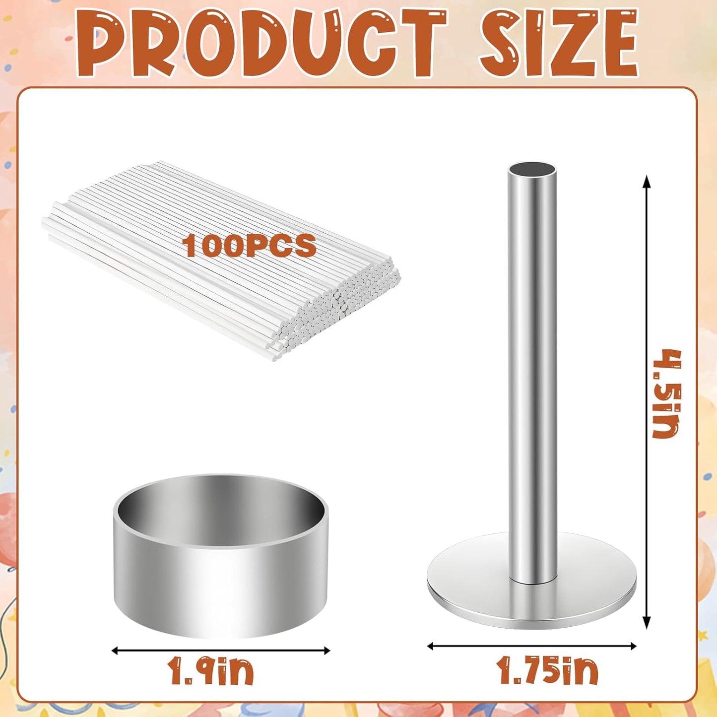 Cake Stick Mold Kit, Round Stick Cutter & Push Rod Cake Stick Maker, Mold Tool Supplies Kit Kitchen Baking Accessories Suitable for Bakery or Home Use to Make Lovely Desserts