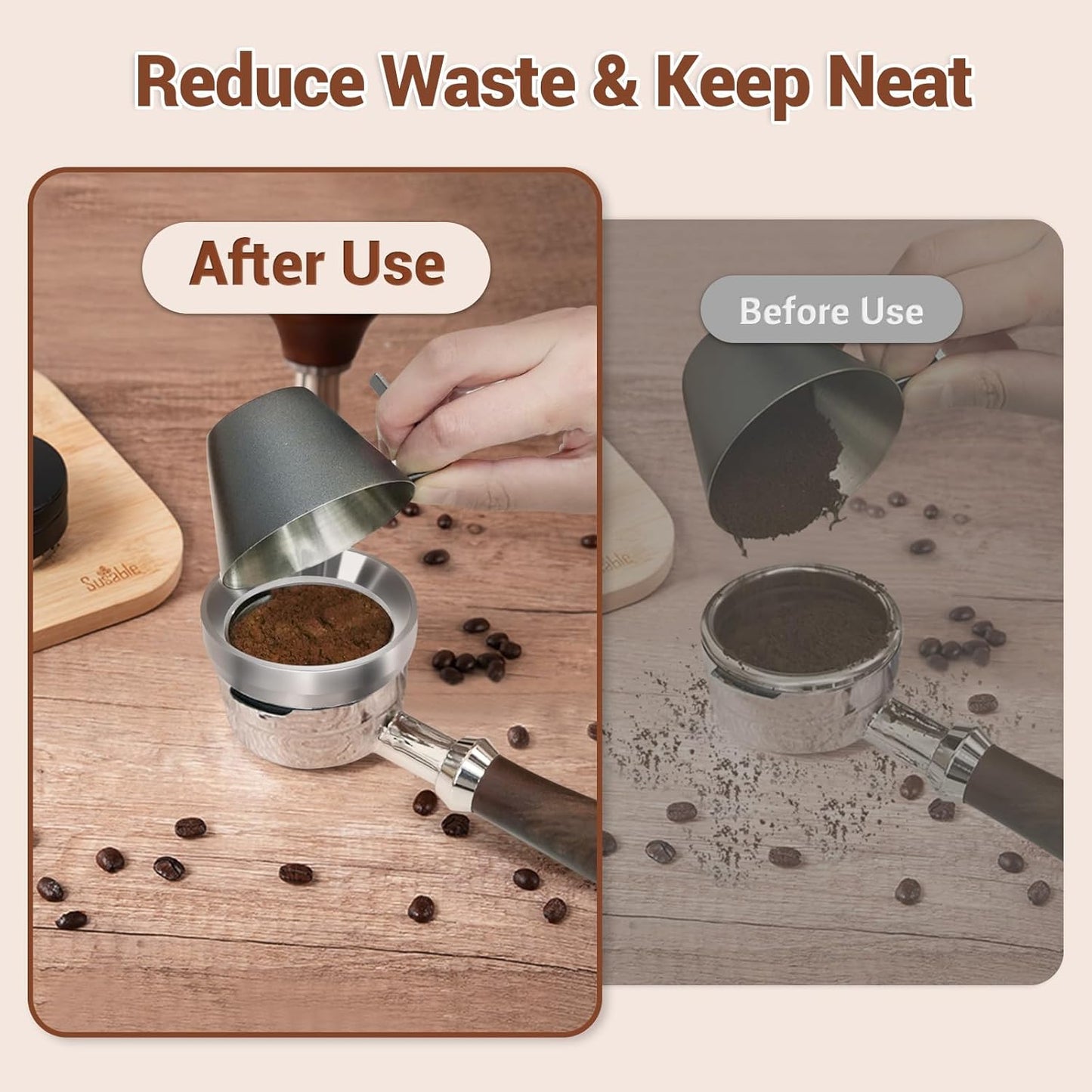 58mm Espresso Dosing Funnel, 304 Stainless Steel Coffee Dosing Ring, Portafilter Funnel with 6 Magnetic, Barista Tools Compatible with Breville 58mm Portafilter