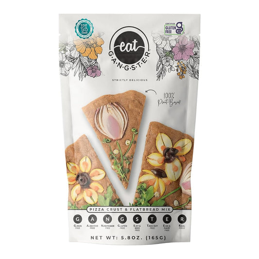 eat G.A.N.G.S.T.E.R. Vegan Pizza Crust & Flatbread Mix, Allergy-Friendly Baking Mix, Grain-Free, No Dairy, Nuts, Gluten, Dairy, For Paleo & AIP Diets, Delicious Crusts or Make Panini Sandwiches