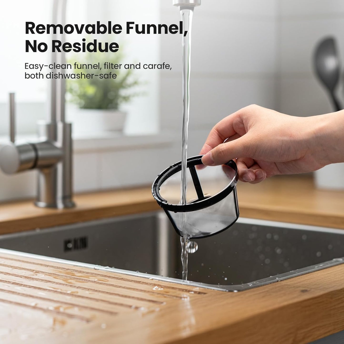 Kismile 5-Cup Drip Coffee Maker with Anti-Drip System, Food-Grade Compact Coffee Machine with Removable Funnel, Warm Plate, Dishwasher-Safe Glass Carafe, Portable Coffee Maker for Home & Office Use