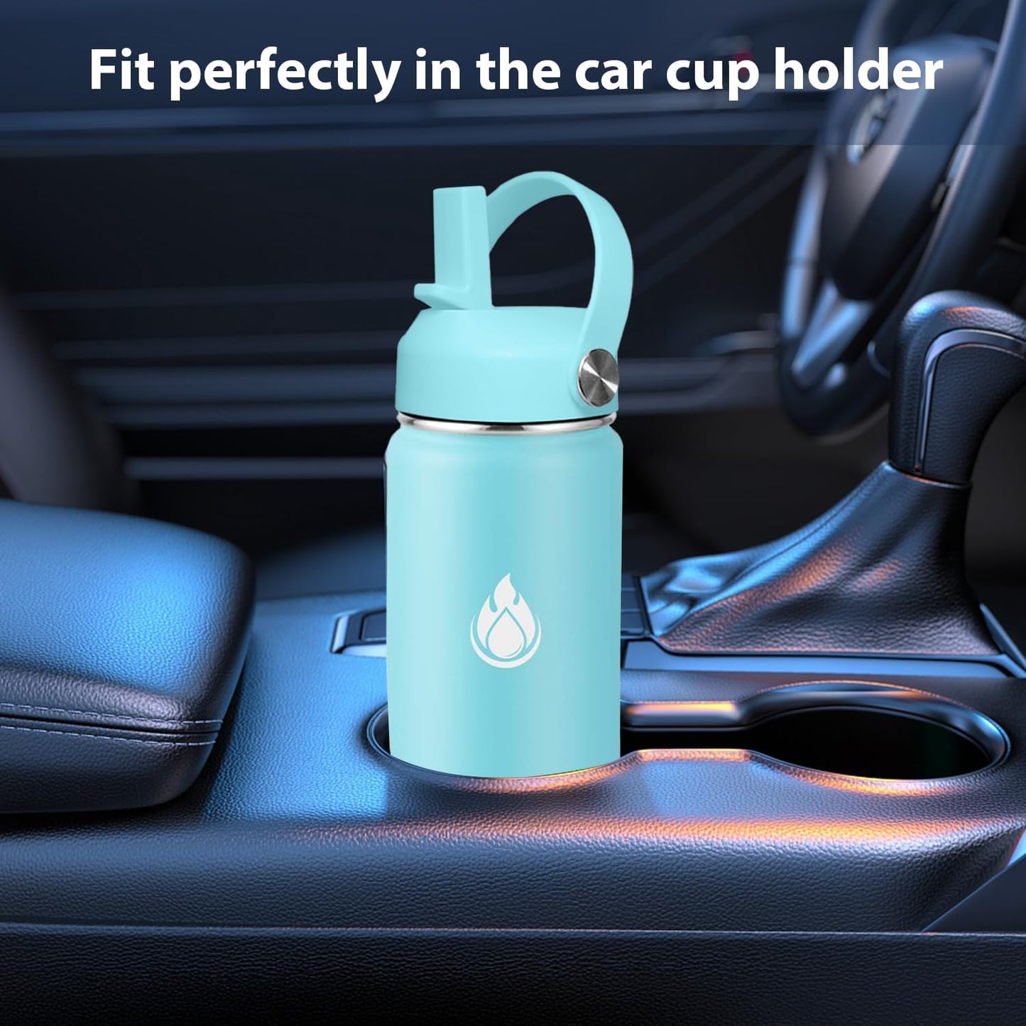 SENDESTAR Stainless Steel Water Bottle, Wide Mouth 32 oz Water Bottle with Straw Lid, Spout Lid, Double Wall Vacuum Insulated Leak Proof, Keeps Liquids Hot or Cold (Sky Blue)
